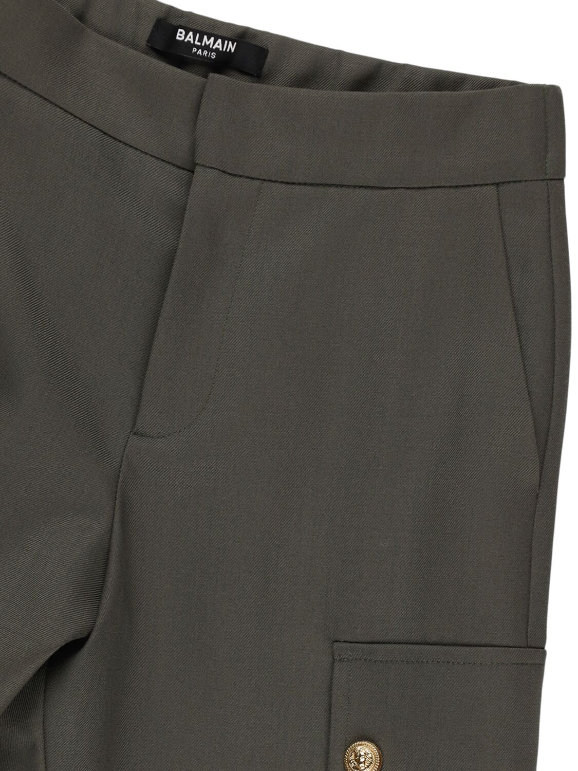 Balmain Cool Wool Blend Cargo Pants In Gray