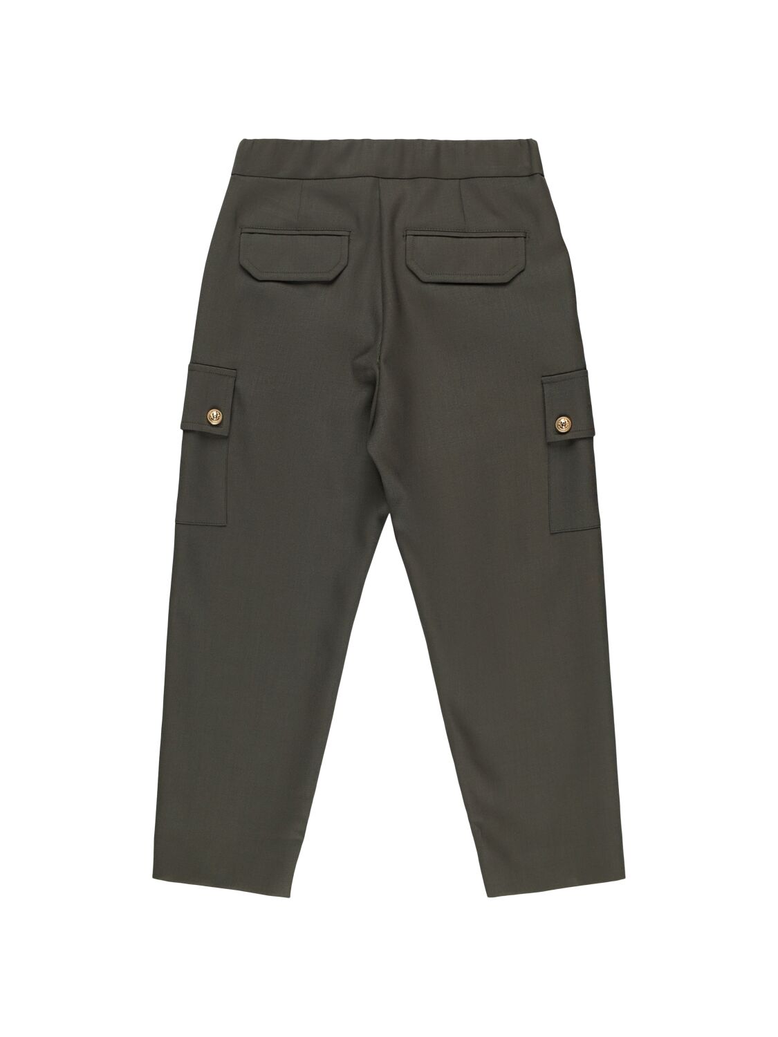 Balmain Cool Wool Blend Cargo Pants In Gray