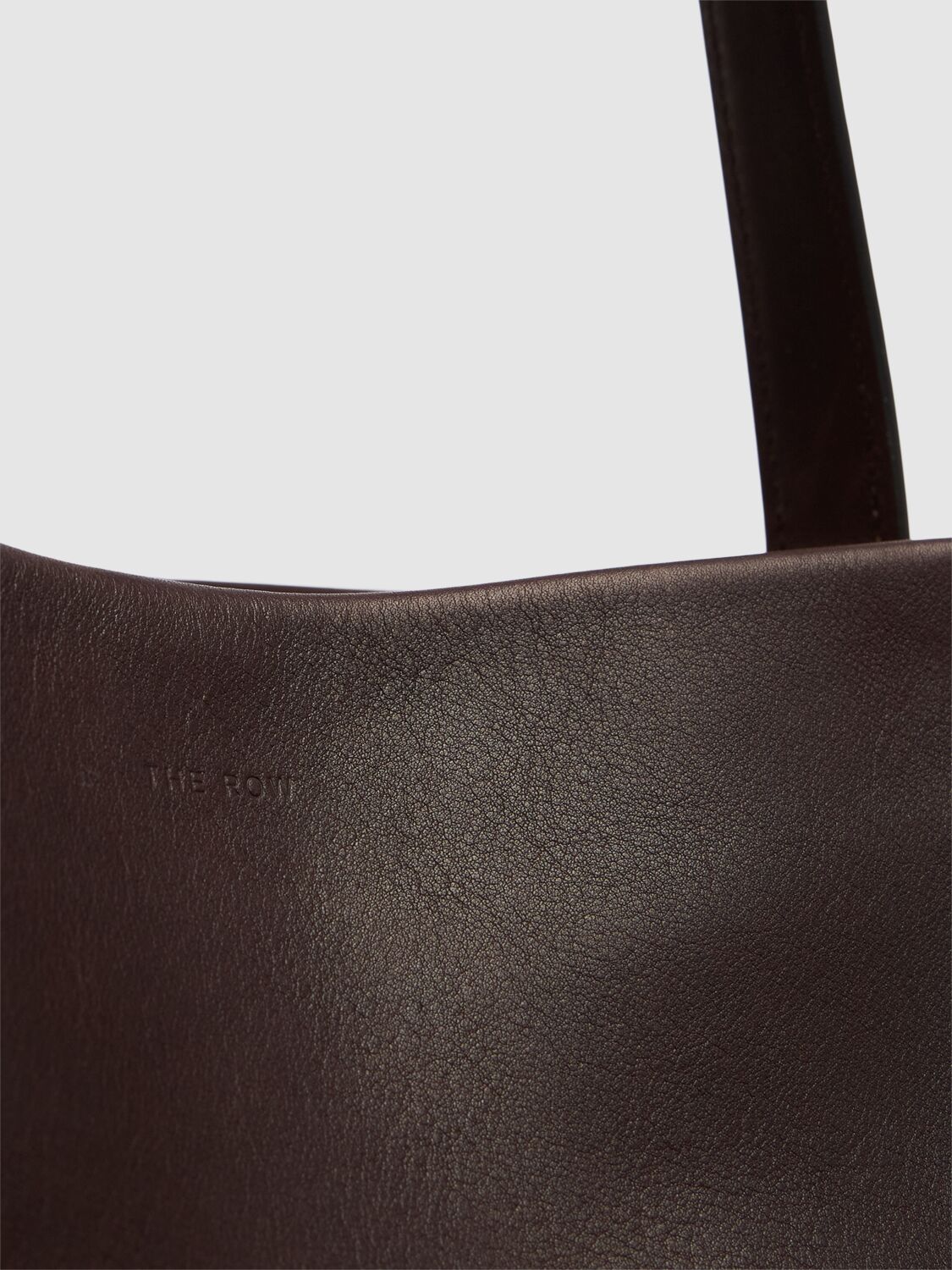 The Row Small N/s Park Logo Shoulder Bag In Chestnut