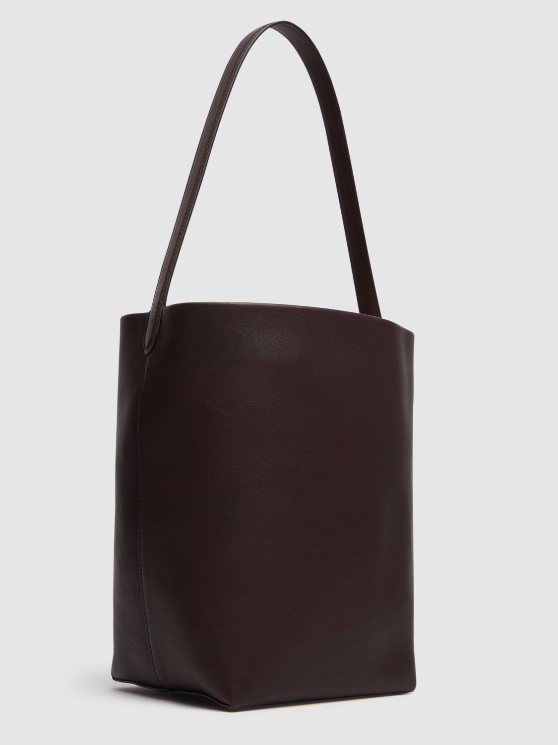 The Row Small N/s Park Logo Shoulder Bag In Chestnut
