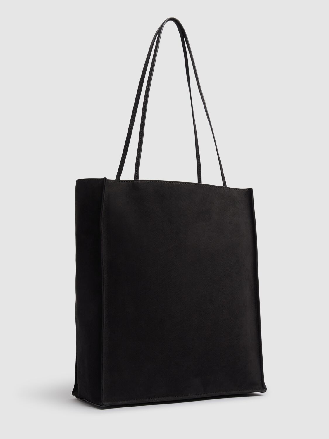The Row Large To Go Suede Tote In Black