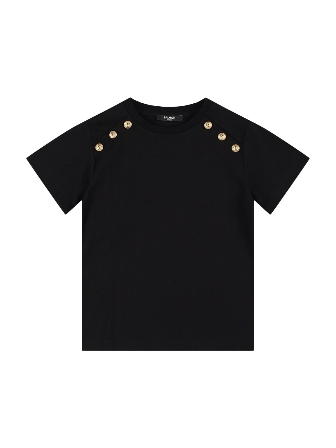 Balmain Cotton Jersey T-shirt W/logo In Black