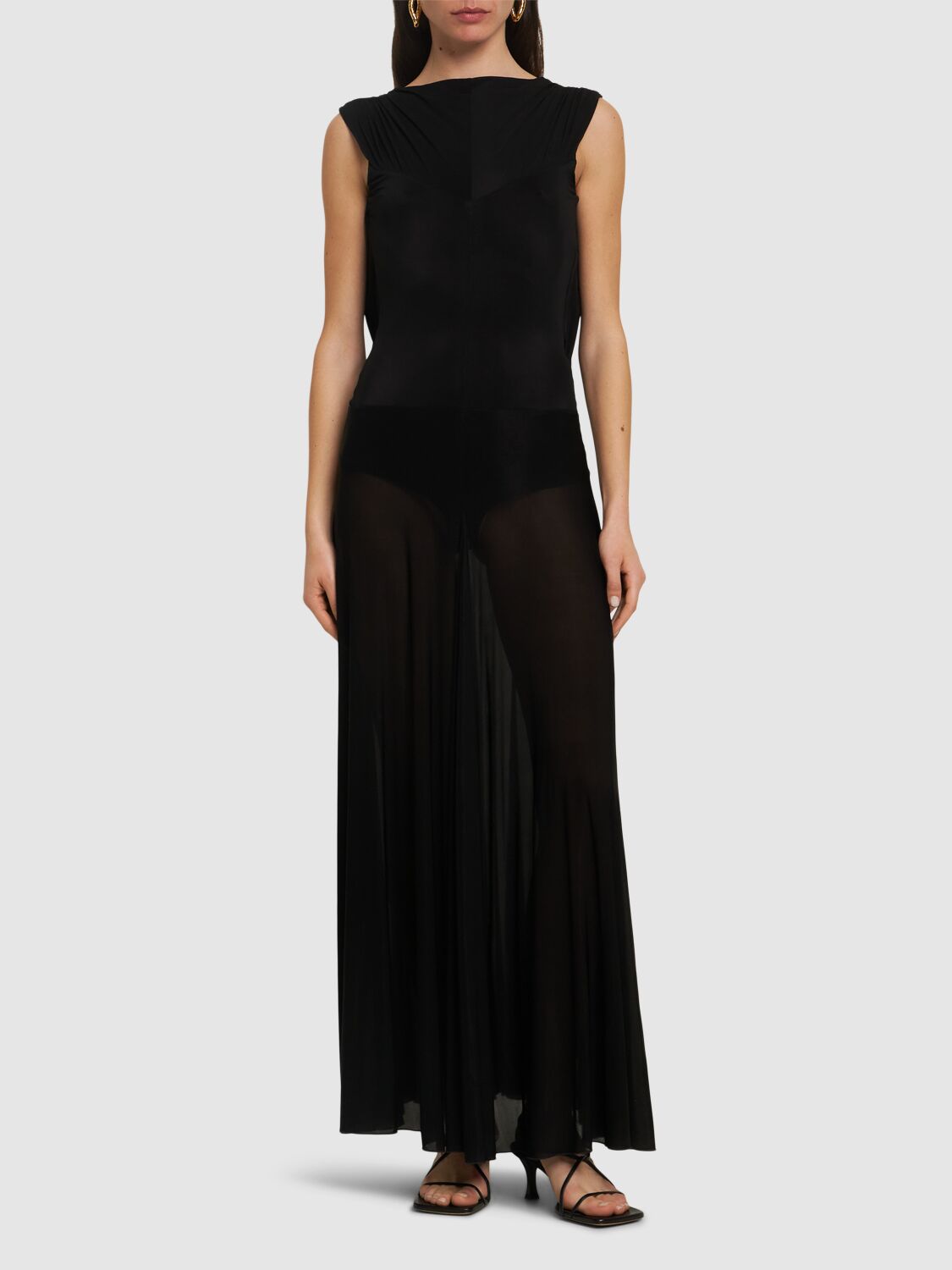 knee length dress with flats Zapaka Women Black Satin Midi Work Dress Bodycon Off the Shoulder Cocktail Dress, Black / US6 main image 0