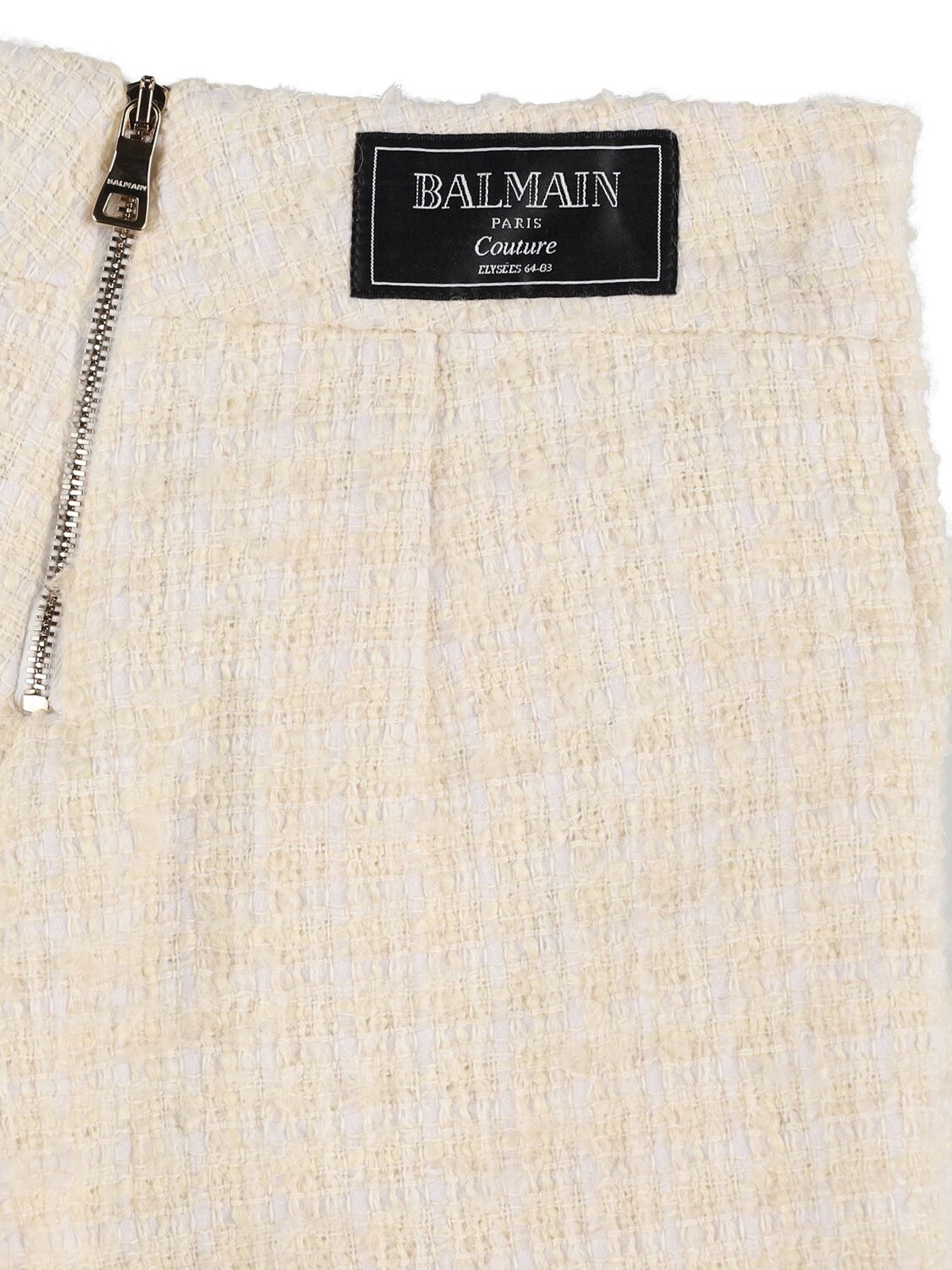 Balmain Wool Blend Tweed Shorts In Neutral