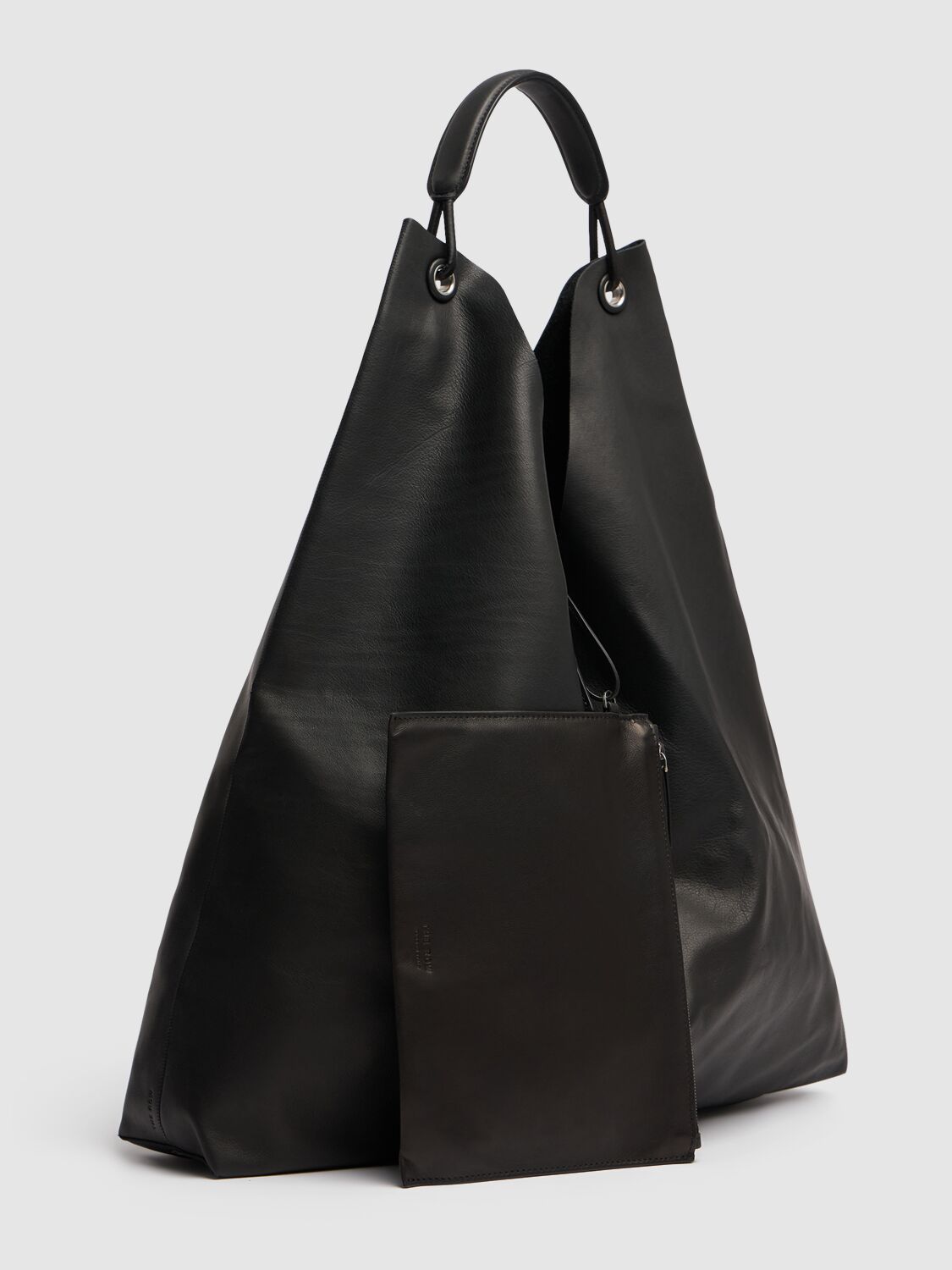 The Row Bindle Three Soft Leather Tote Bag In Black