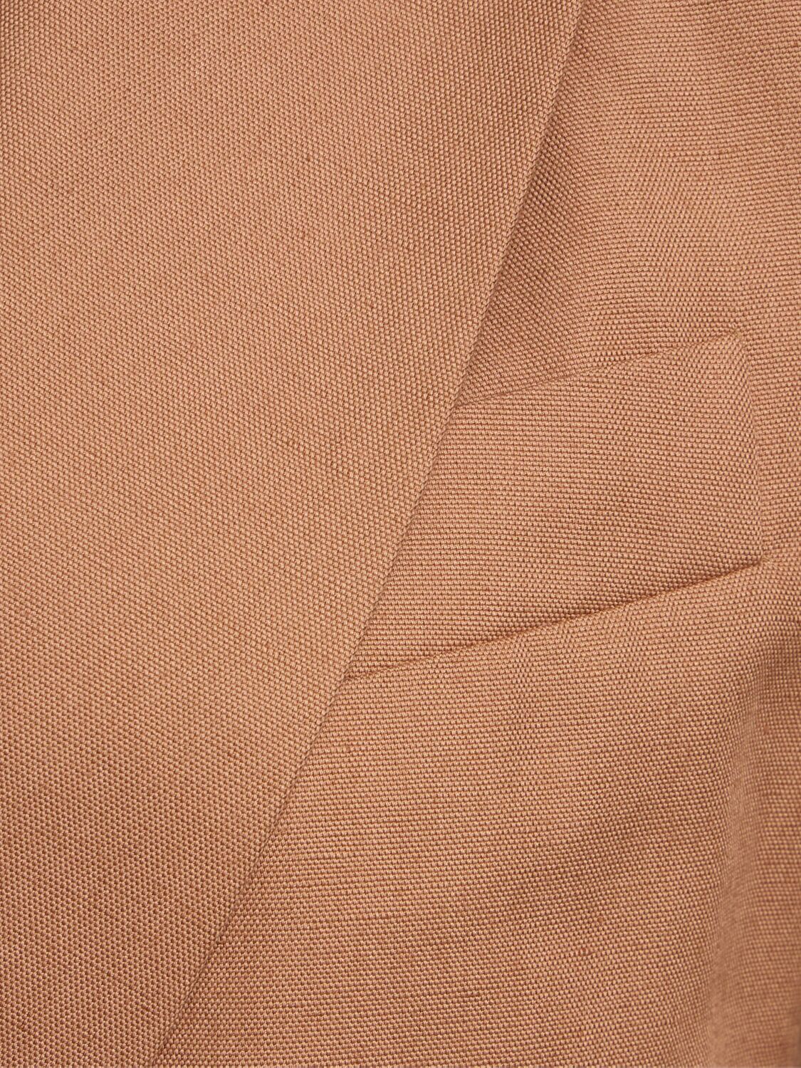 WEEKEND MAX MARA QUITO COTTON & LINEN CANVAS WIDE JACKET 
