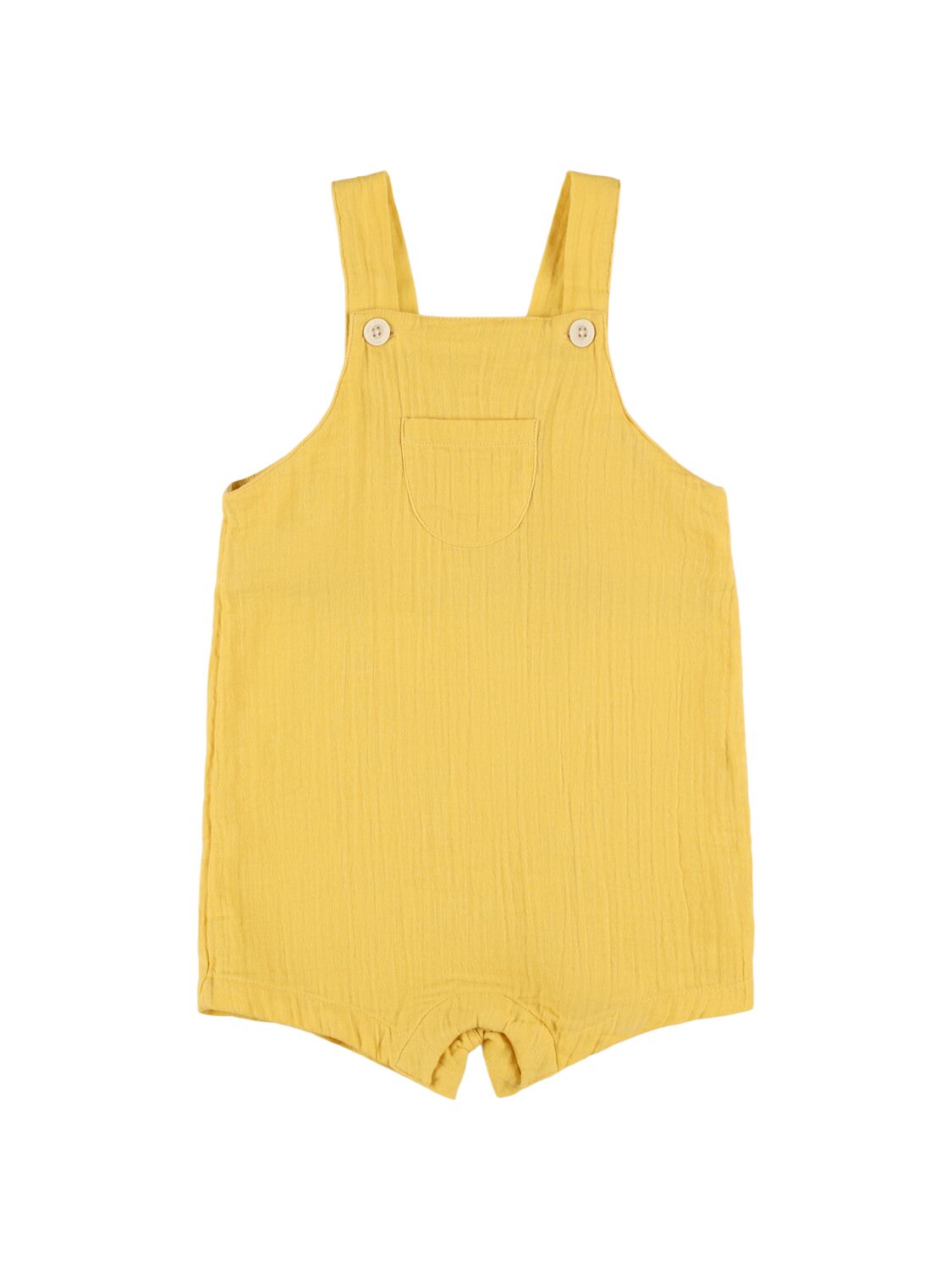 Petit Bateau Babies' Cotton Muslin Dungarees In Yellow