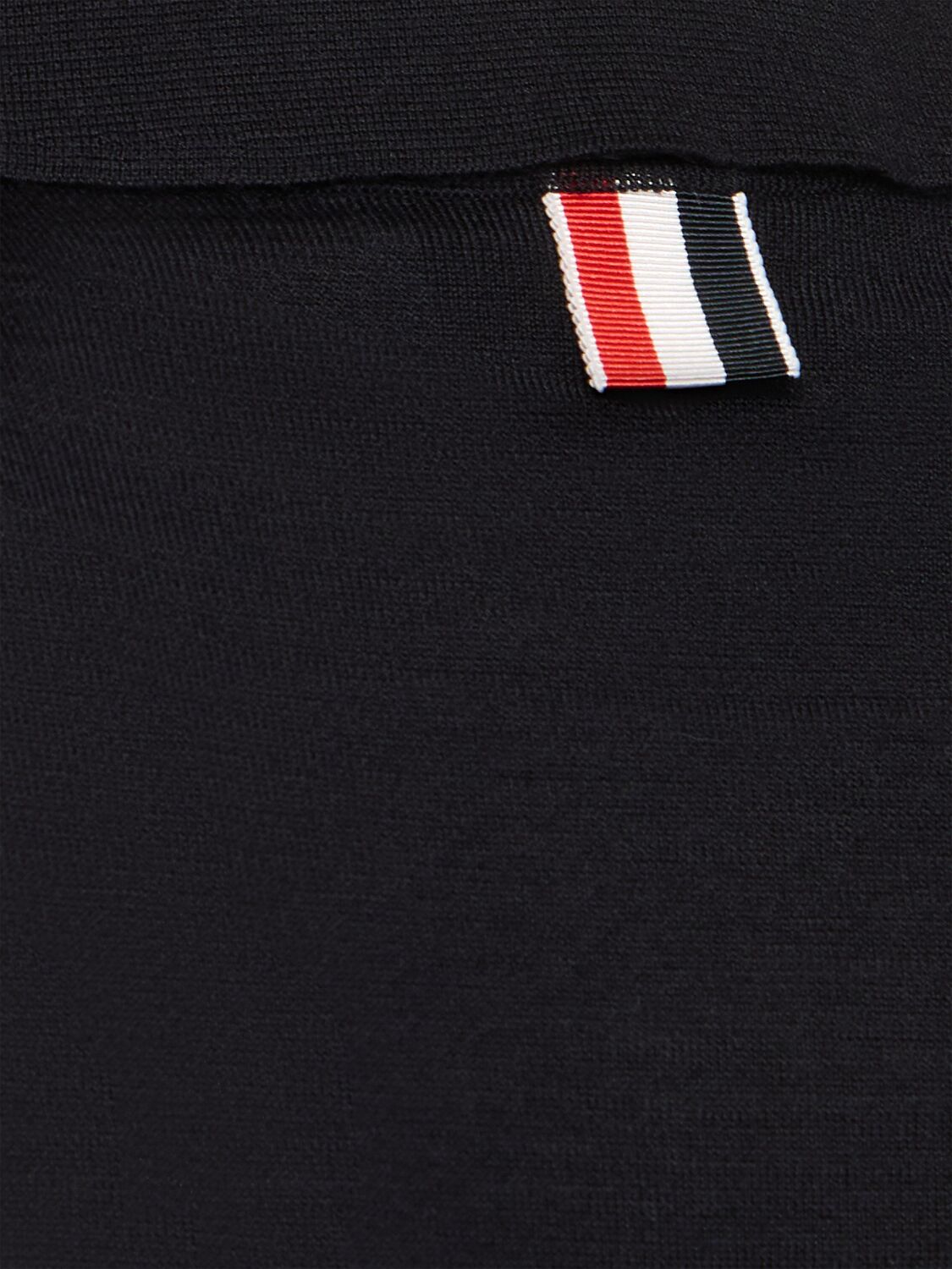 Thom Browne 4 Bar Short-sleeve Fine Merino Wool Polo Shirt In Black