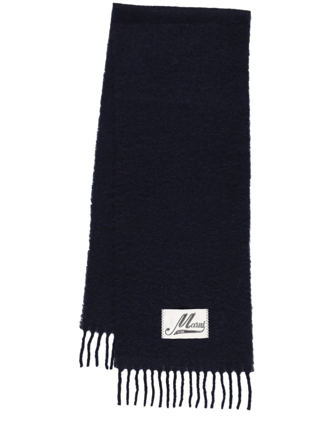 【関税＆送料込み】Marni Brown Alpaca Scarf With Fringes Marni Brown Brushed Alpaca Blend Scarf With Fringes Men