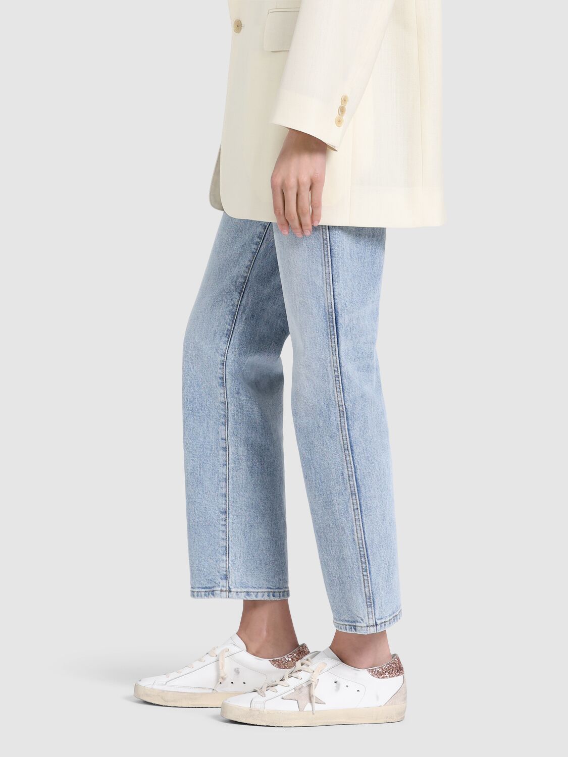 Golden Goose Super-star Low-top Sneakers In White,pearl