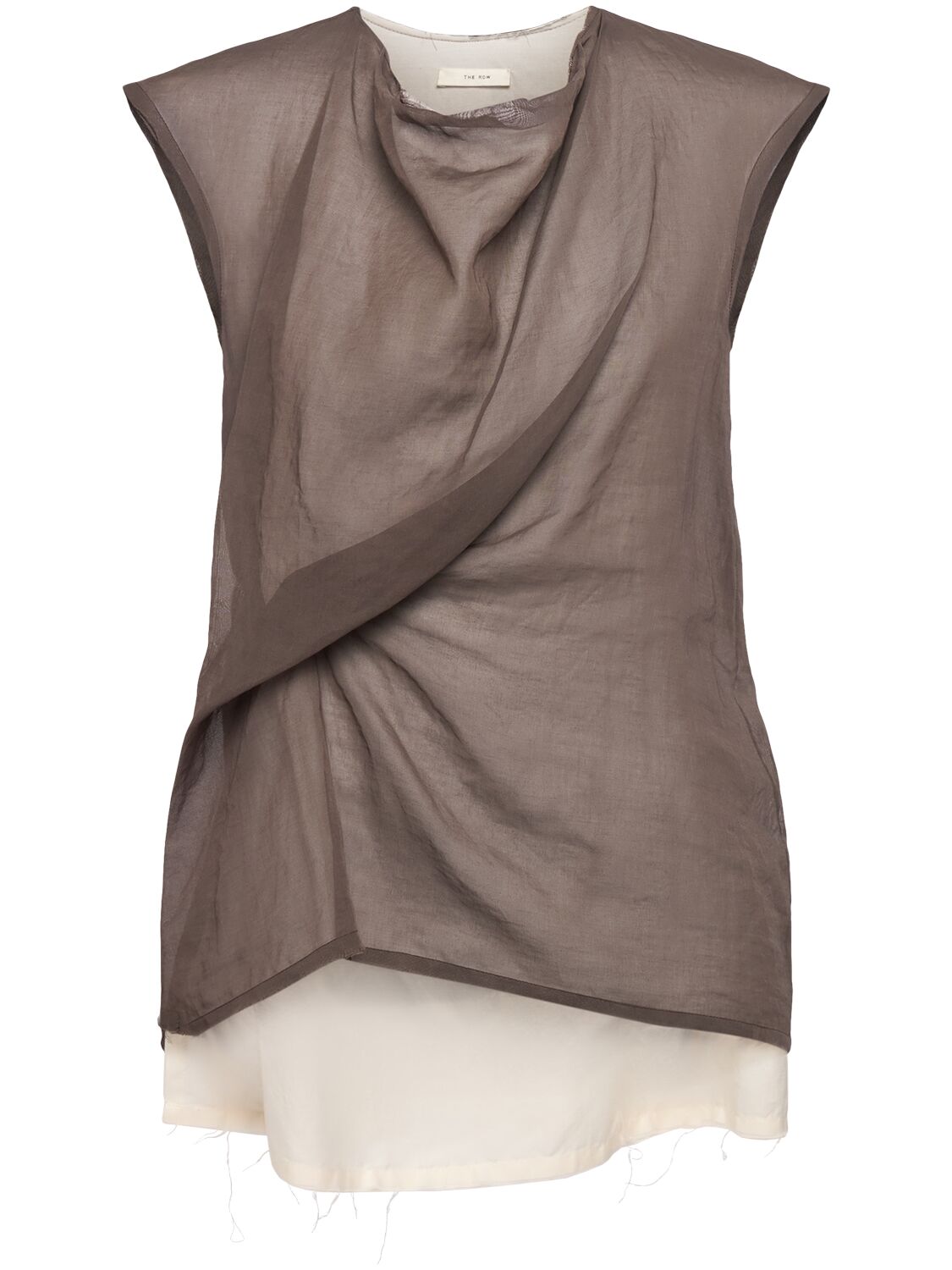 The Row Inawa Draped Cotton Organza Top