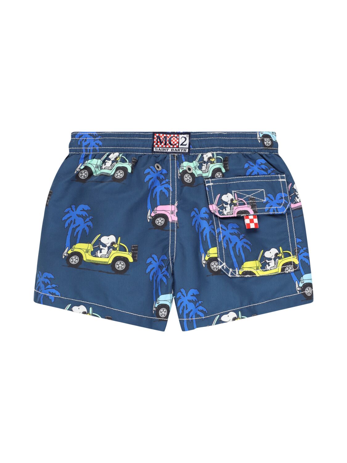 Shop Mc2 Saint Barth Snoopy Print Nylon Swim Shorts In 蓝色