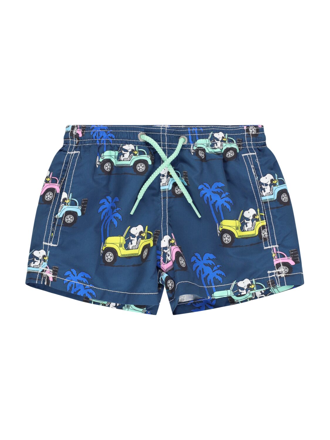 Mc2 Saint Barth Snoopy Print Nylon Swim Shorts In 蓝色