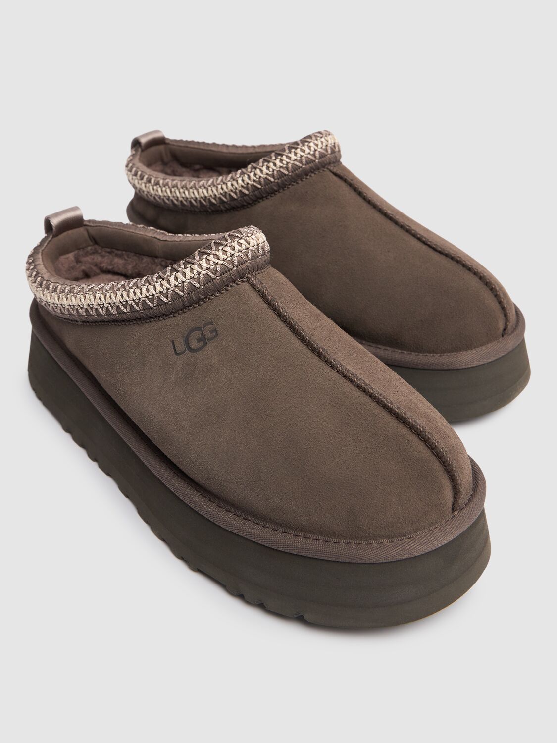 UGG 44MM TAZZ SHEARLING PLATFORM LOAFERS 
