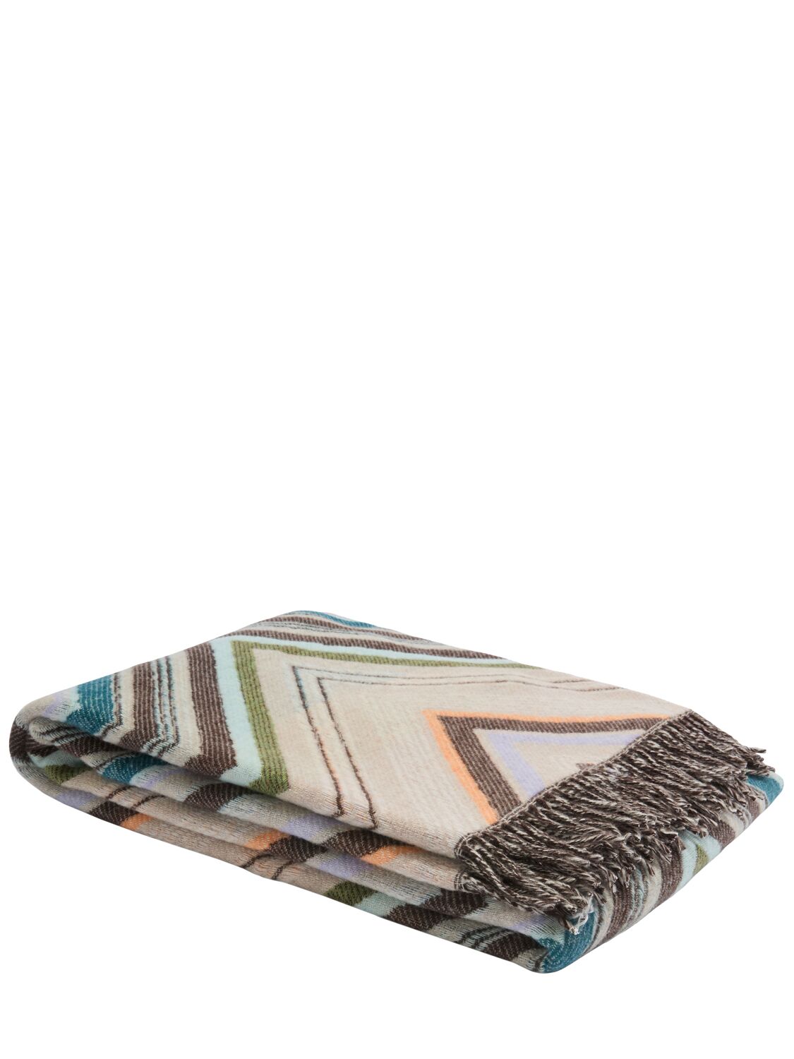 Missoni Chevron Fringed Throw In Multicolor