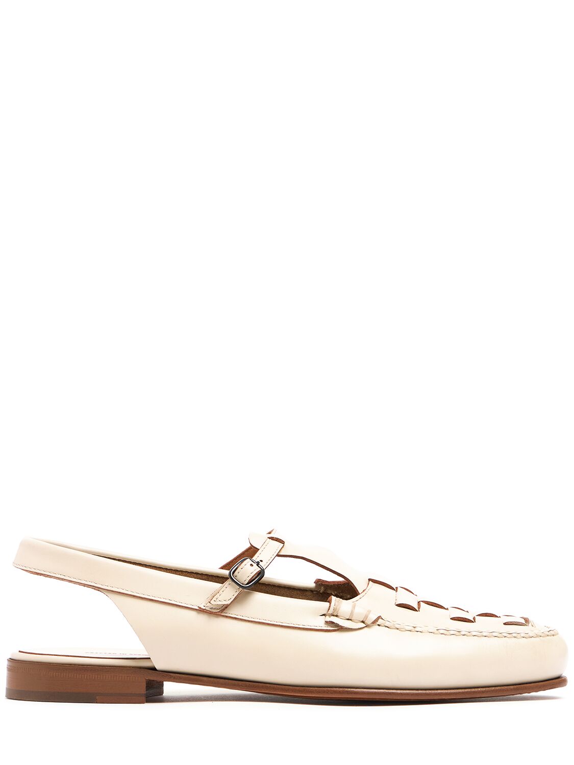 15mm Roqueta Leather Slingback Flats