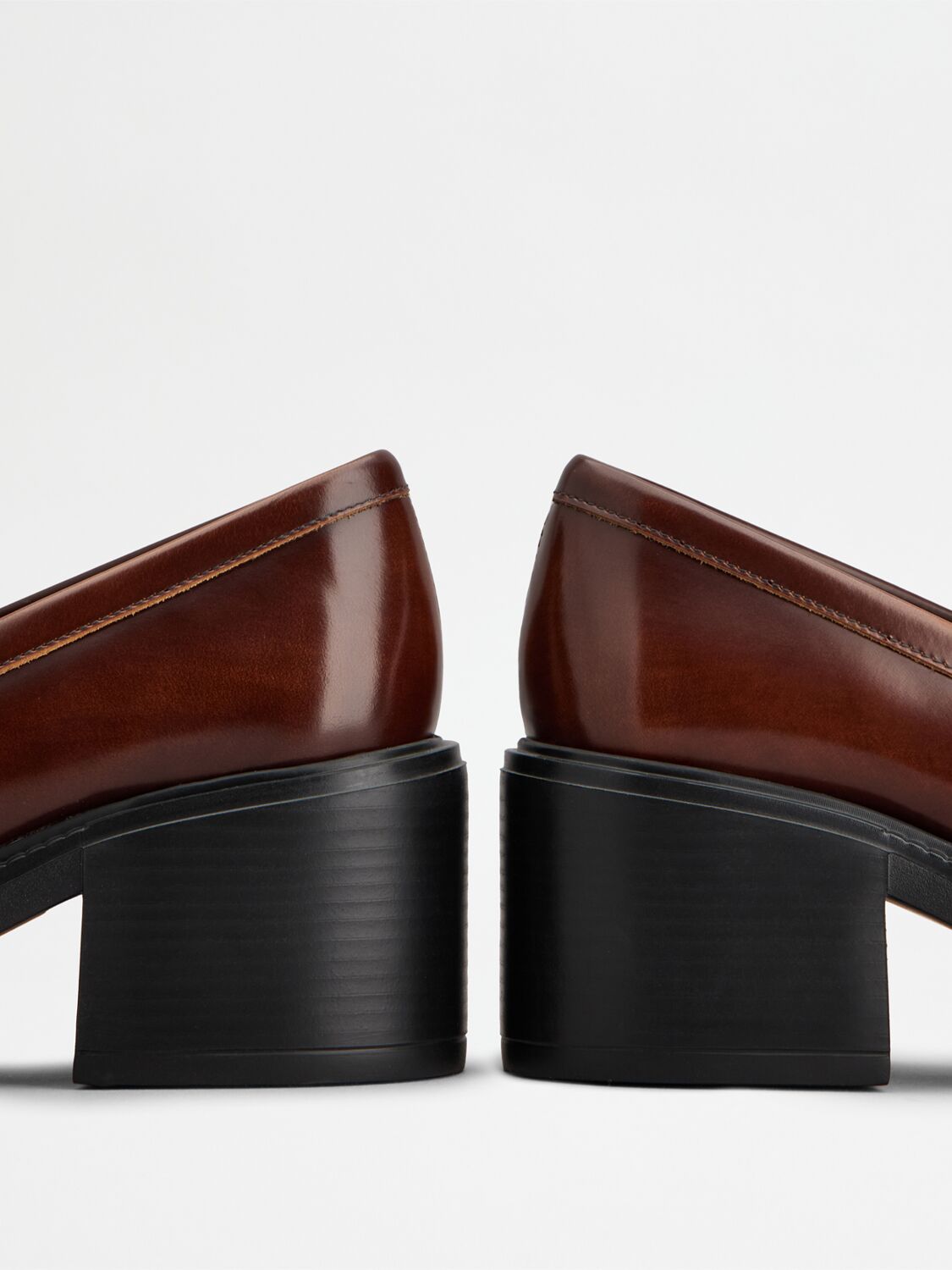 Tod's 60mm Brushed Leather Heeled Loafers