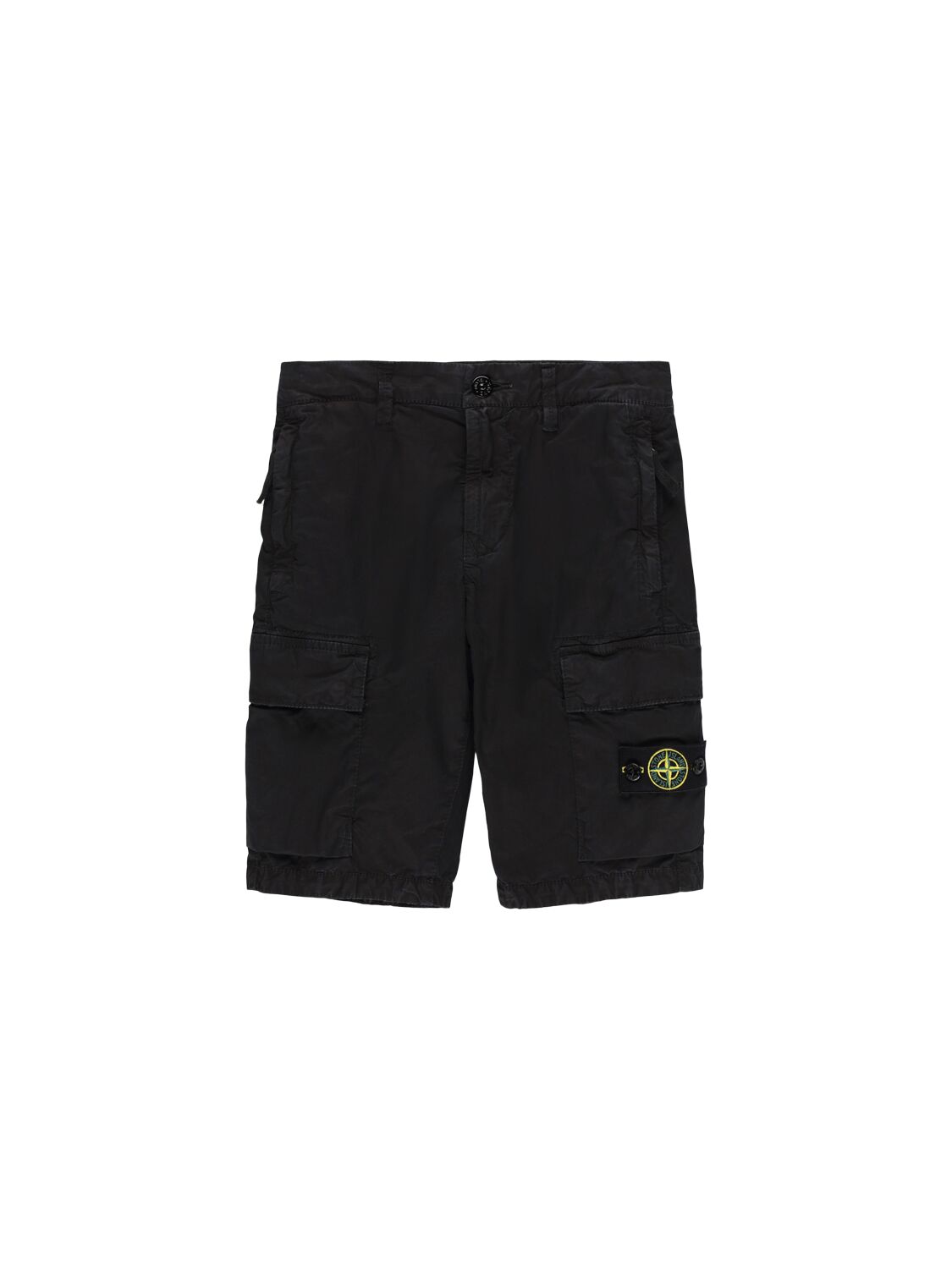 Stone Island Stretch Cotton Gabardine Cargo Shorts In Dark Grey