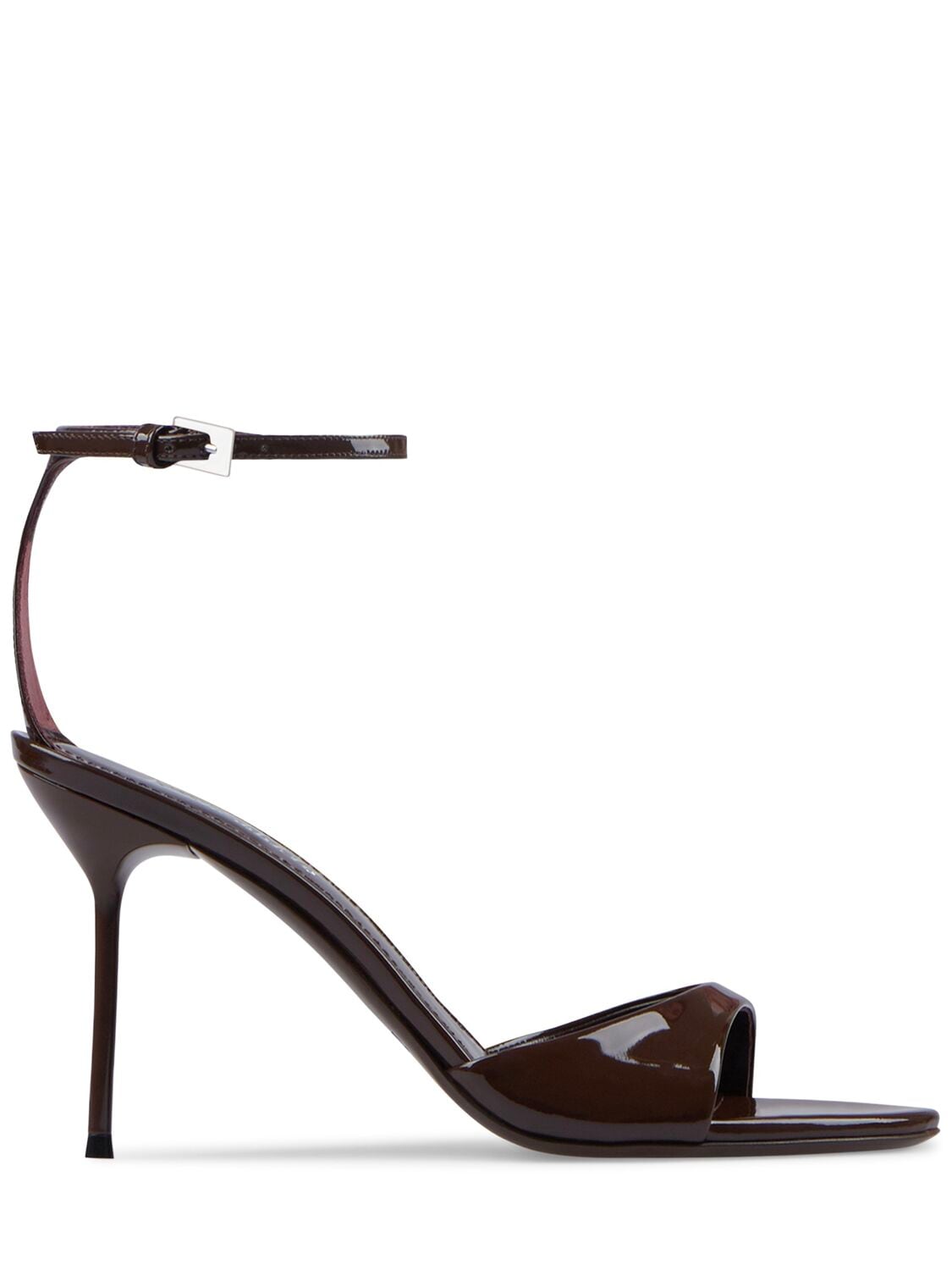 90mm Lidia Patent Ankle Strap Sandals