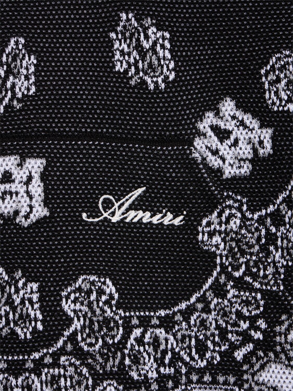 Amiri Bandana Cotton Hoodie In Black/white