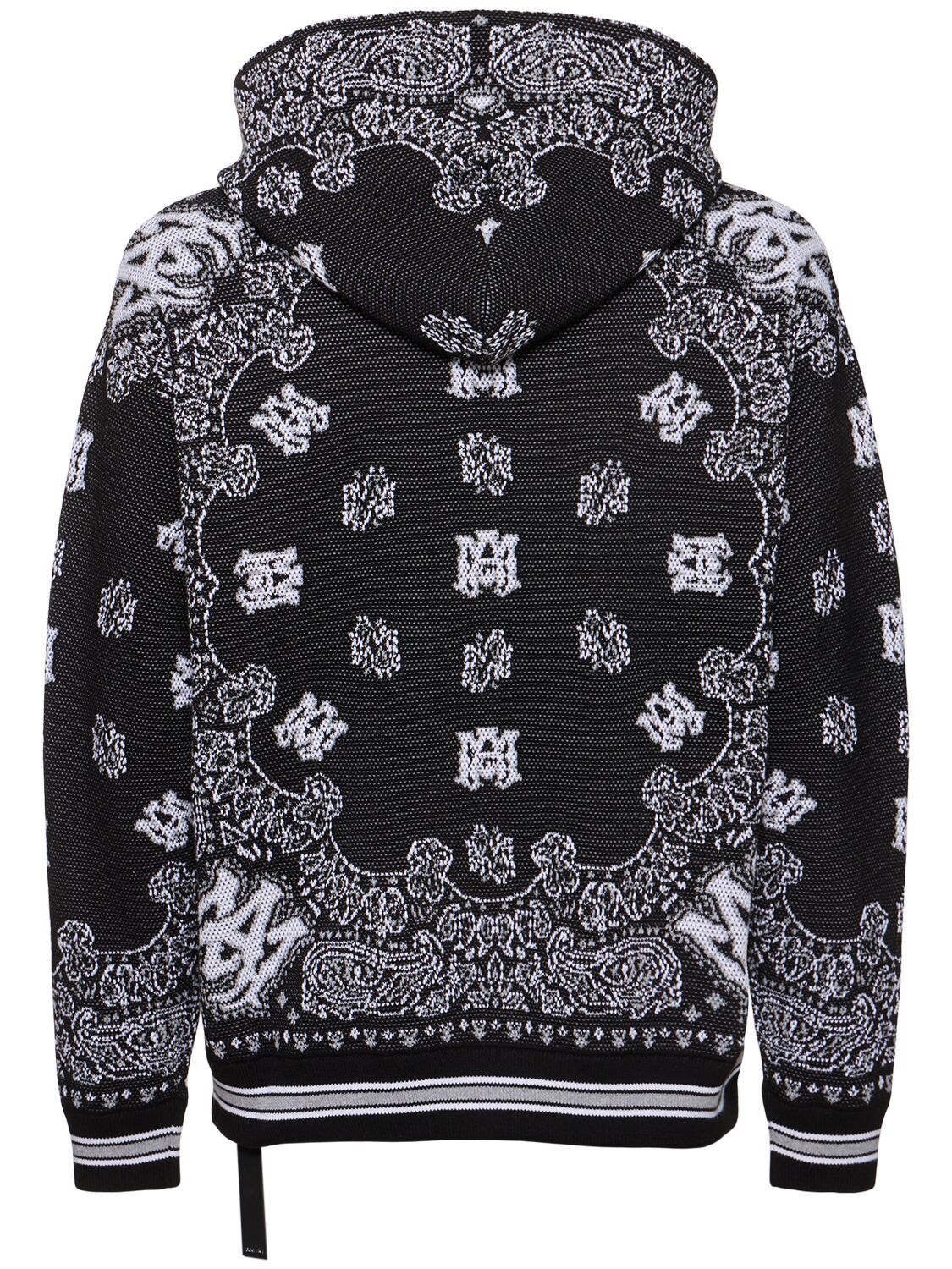 Amiri Bandana Cotton Hoodie In Black/white