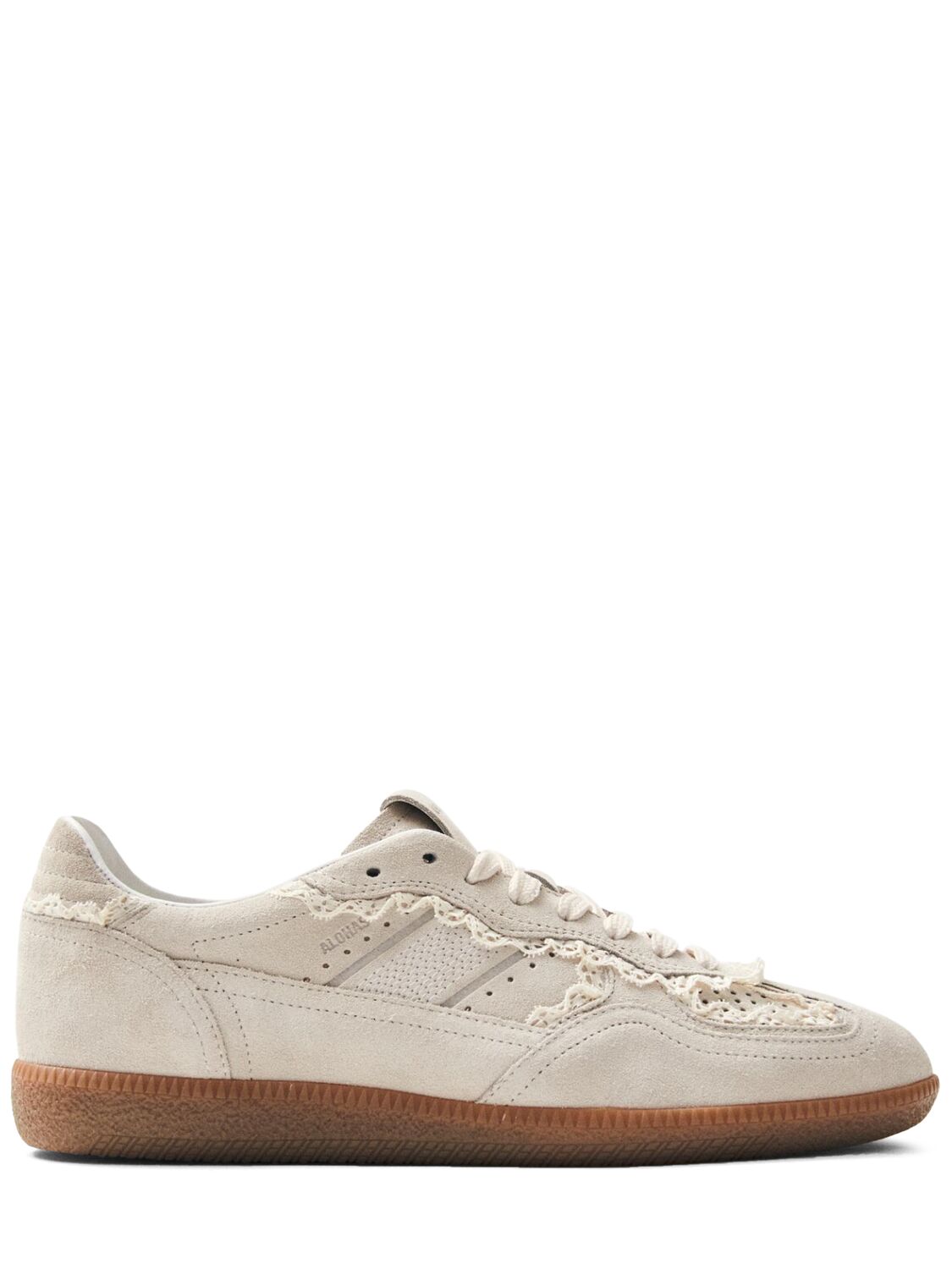 Crochet & Leather Lace-up Sneakers
