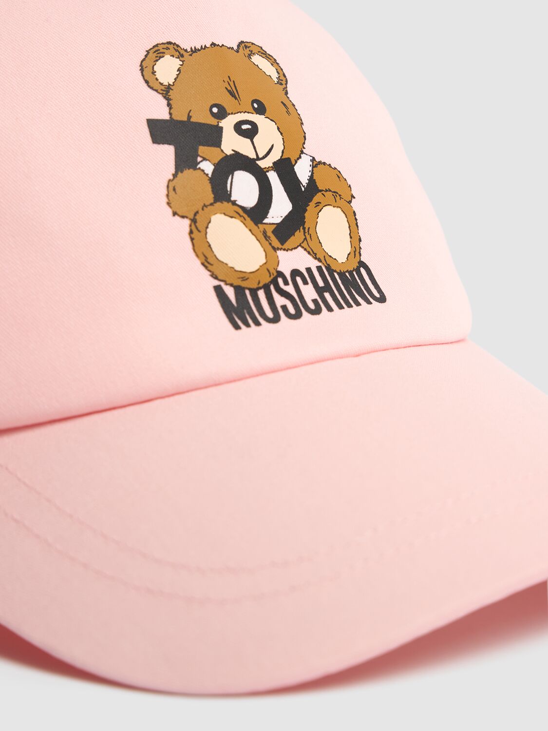 Moschino Printed Cotton Baseball Hat In 粉色