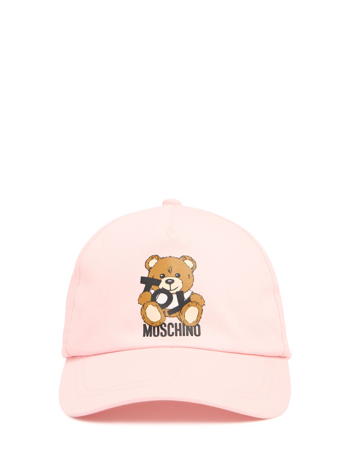 Moschino Printed Cotton Baseball Hat In Pink