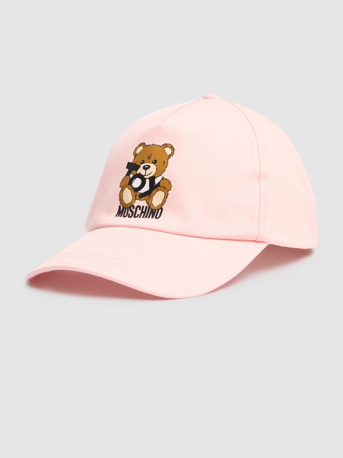 Moschino Printed Cotton Baseball Hat In 粉色
