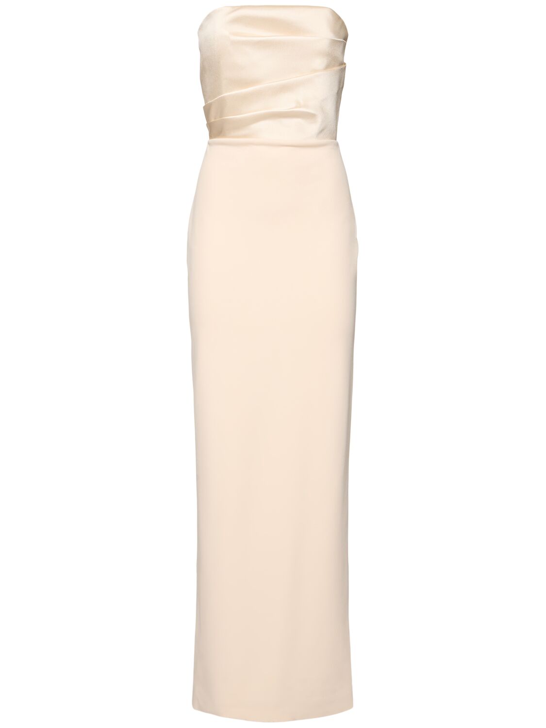 Robe Longue En Maille De Crêpe Et Sergé Afra - SOLACE LONDON - Modalova