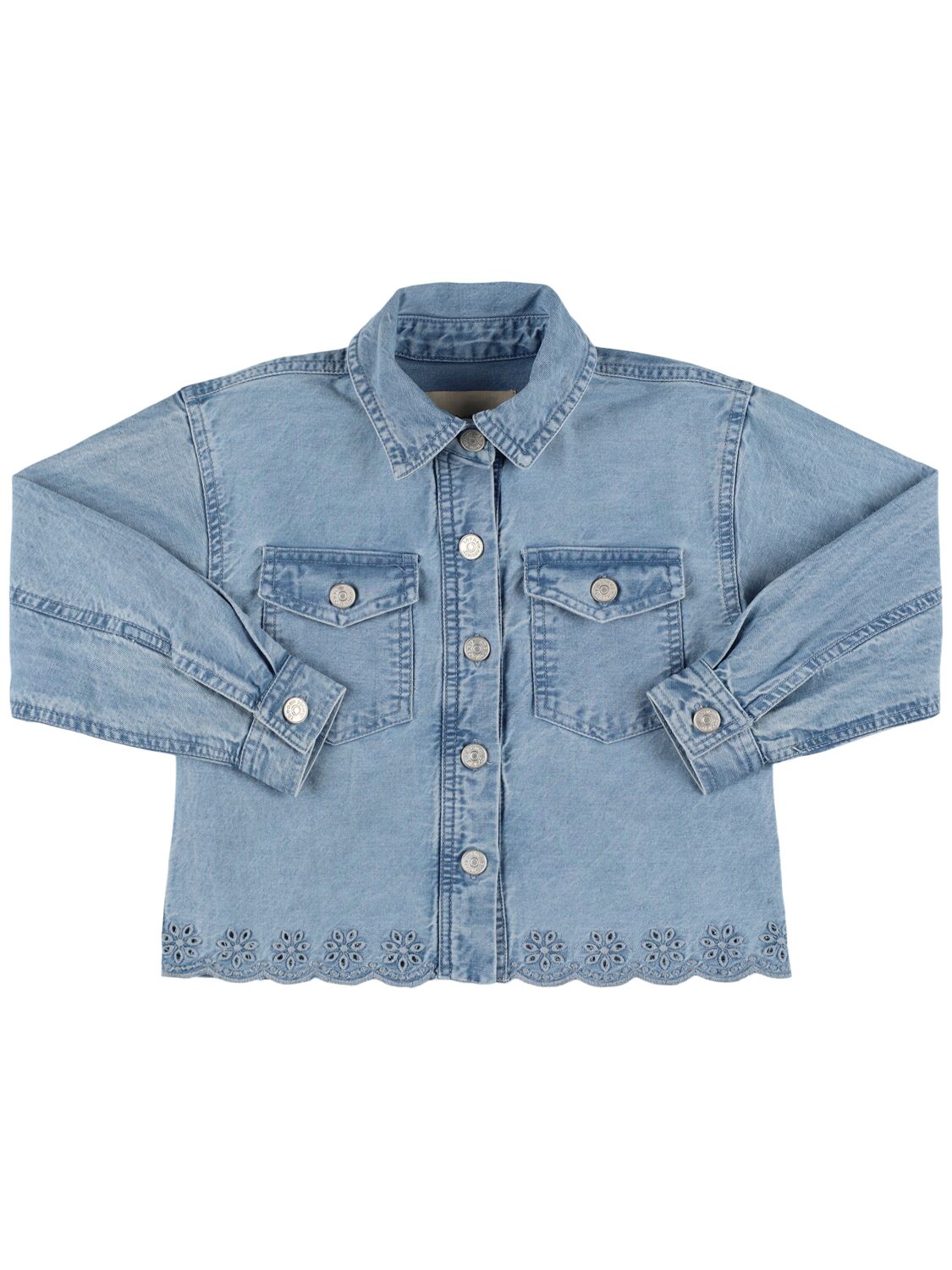 The New Society Kids' Cotton Denim Jacket In Blue