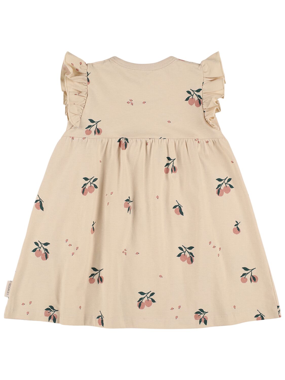 Shop Liewood Peach Print Cotton Jersey Dress In Multicolor
