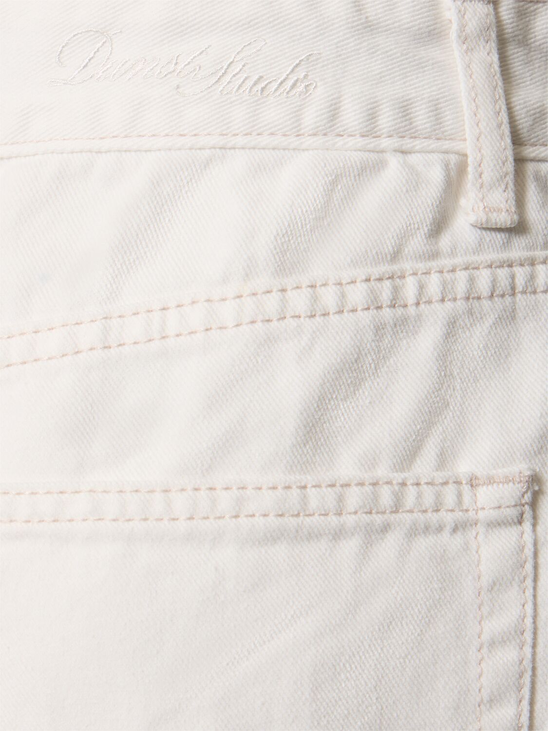 Dunst Relaxed Denim Bermuda Shorts In White