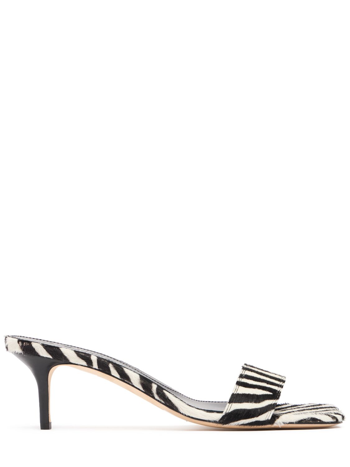 Aeyde 55mm Ilvy Zebra Print Leather Mules In White/black