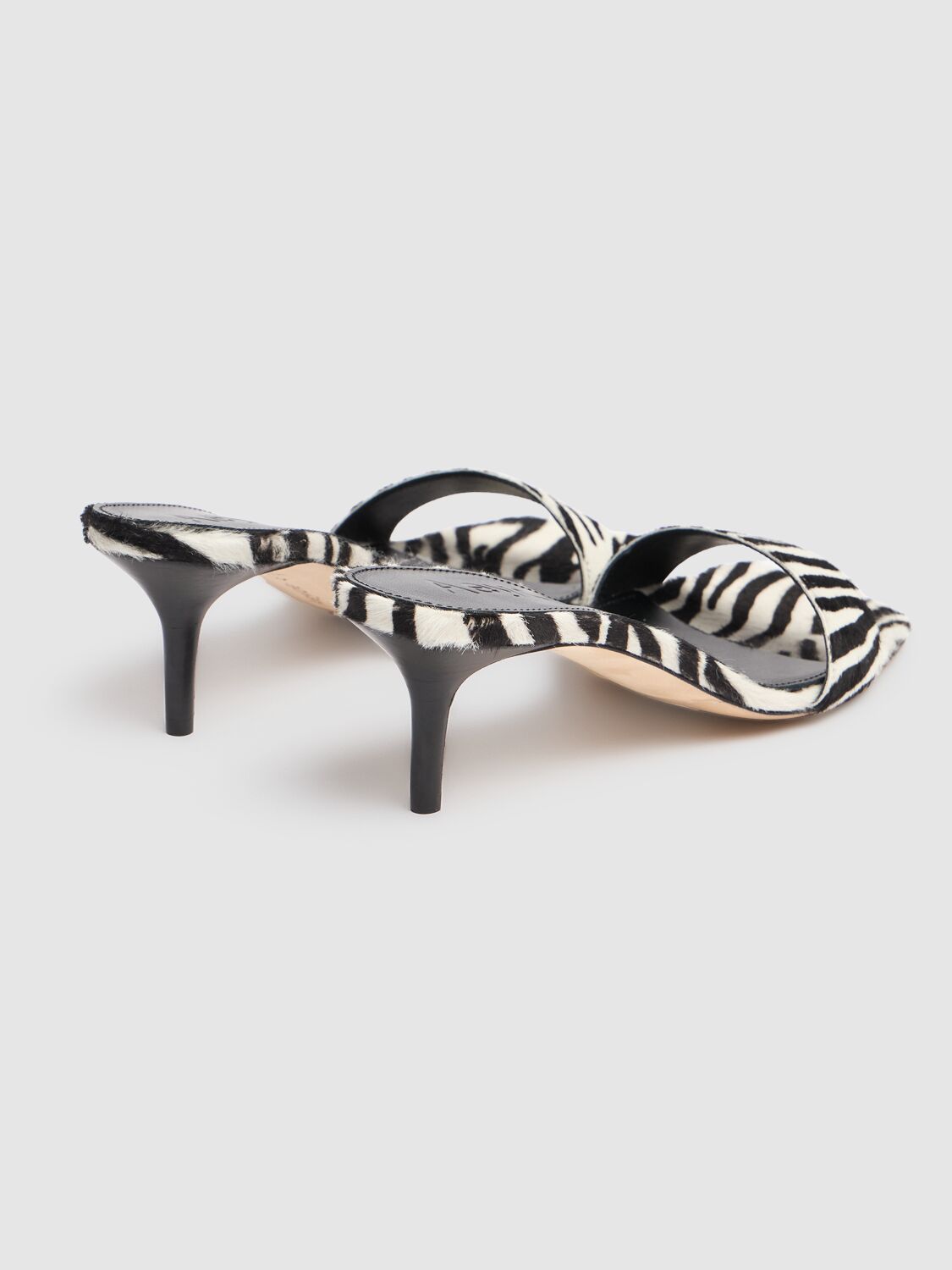 Shop Aeyde 55mm Ilvy Zebra Print Leather Mules In White/black