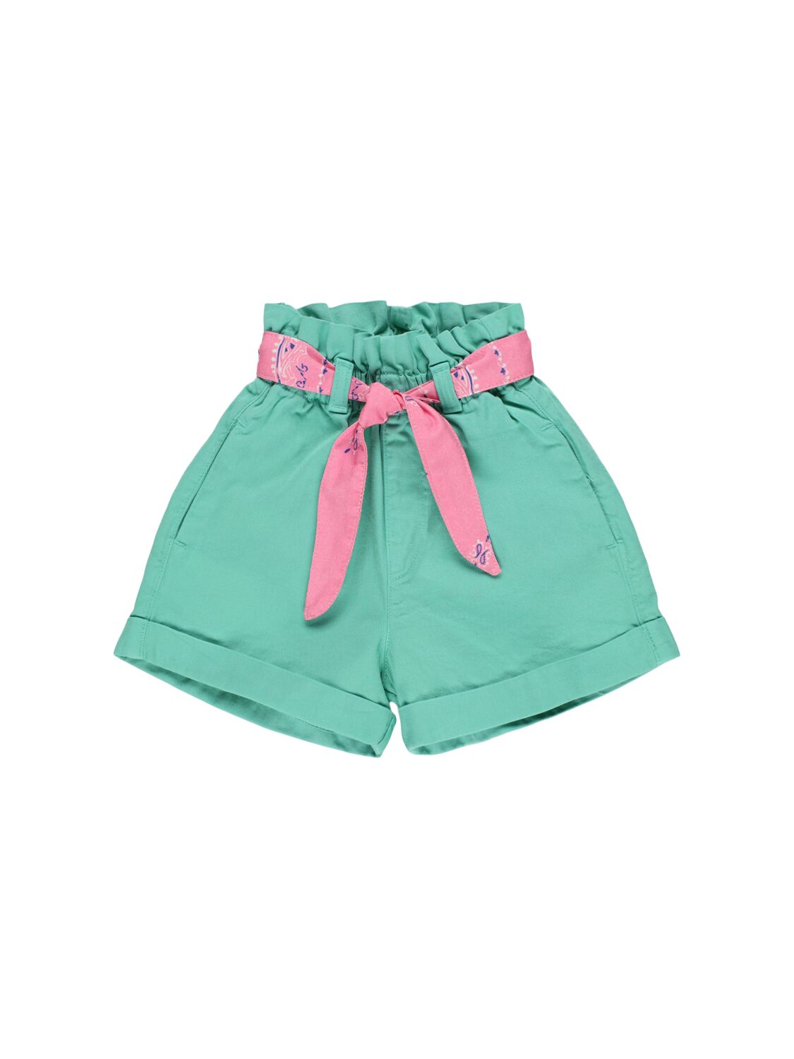 The New Society Cotton Twill Shorts In Green