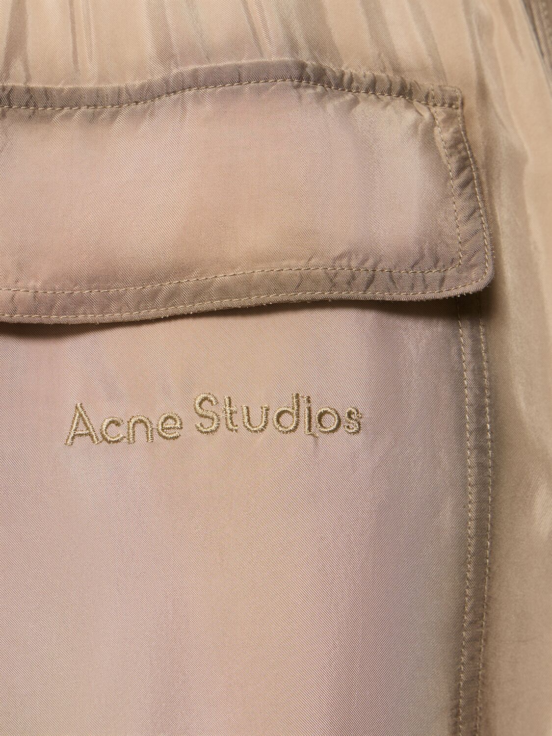 Acne Studios Pock Fluid Viscose Wide Cargo Pants In Charcoal