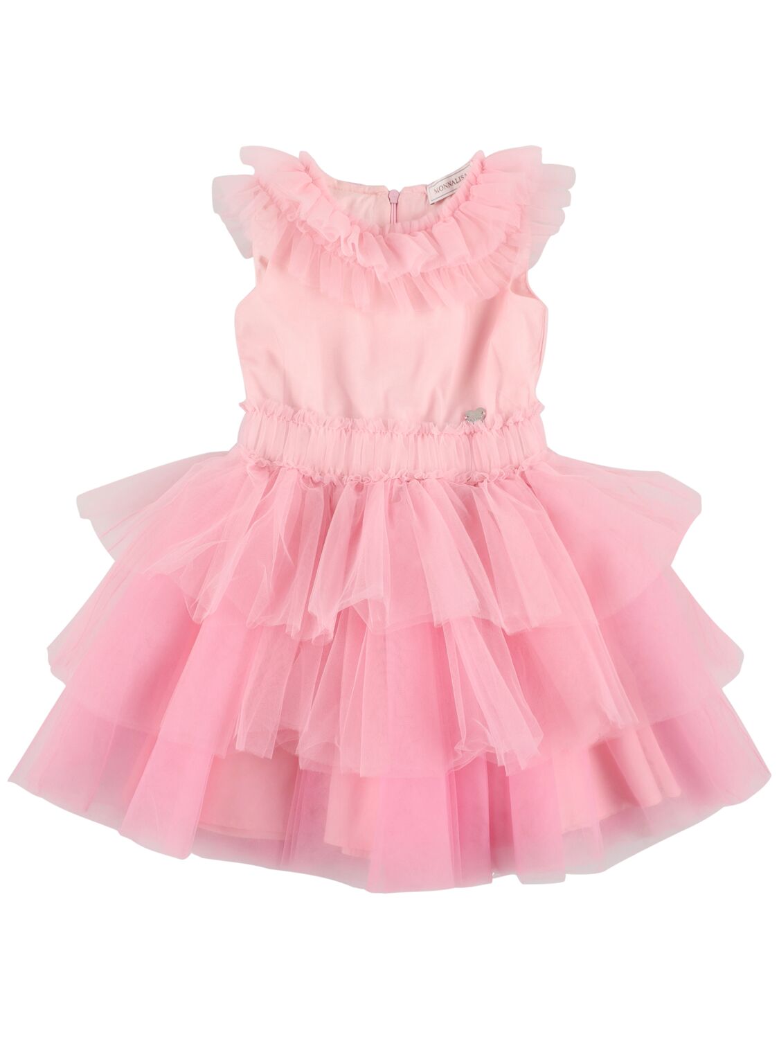Monnalisa Tulle Dress In 粉色
