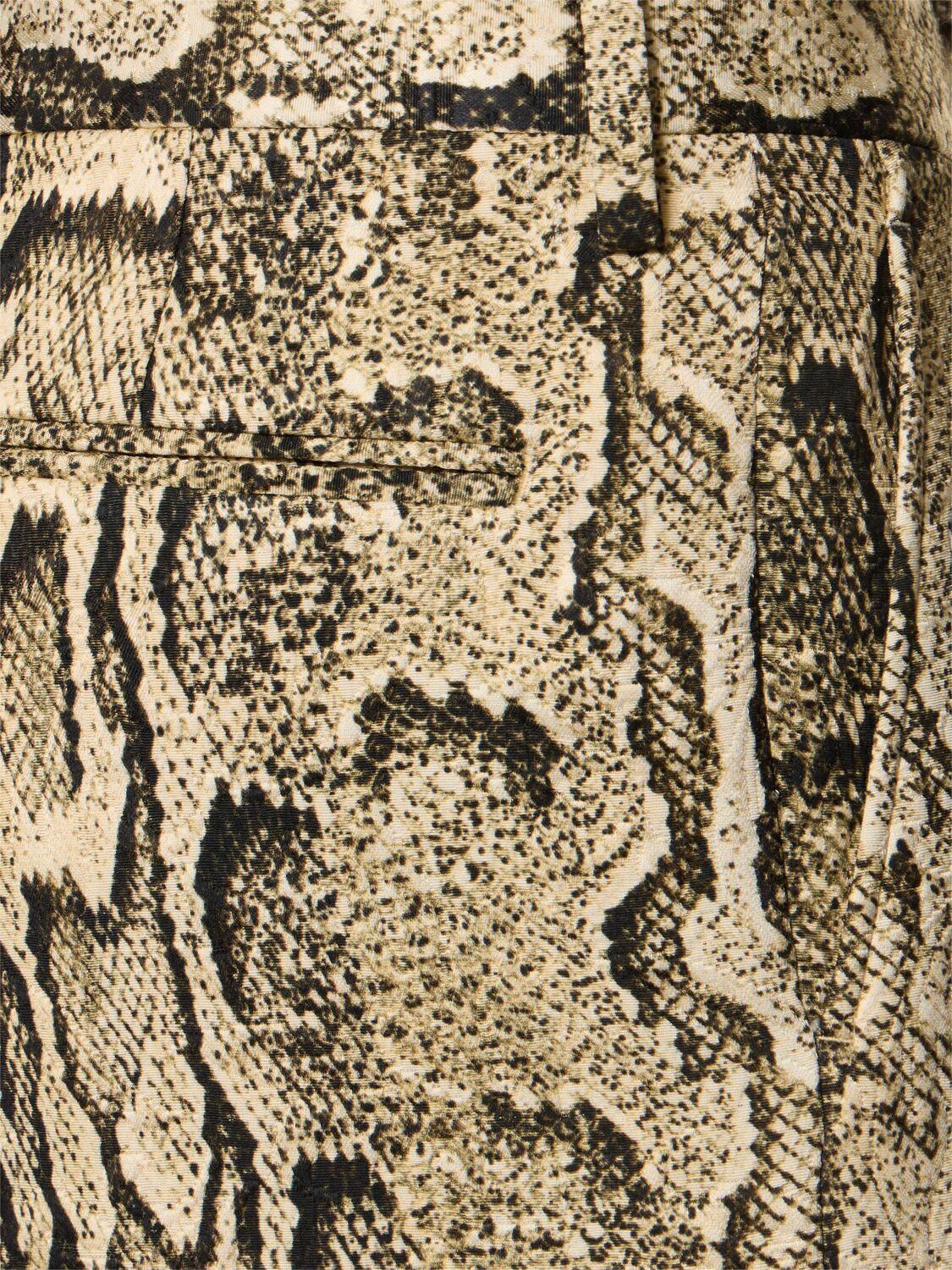 Dries Van Noten High-waisted Snake Print Trousers With