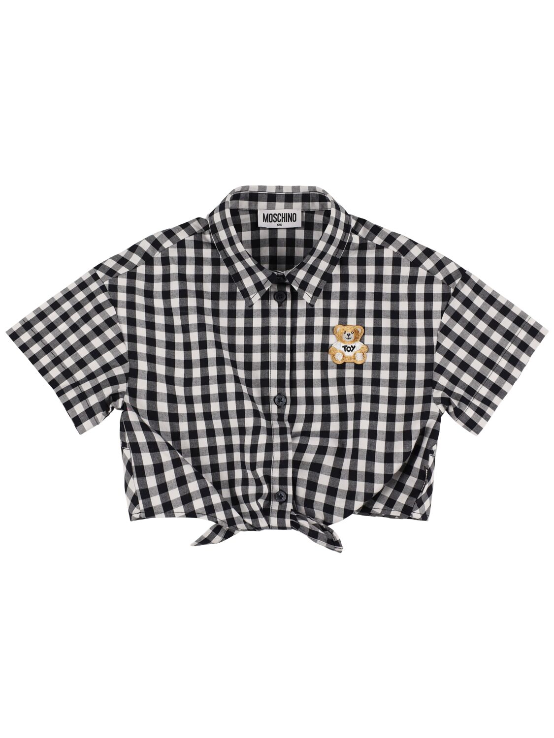 Moschino Checked Poplin Shirt In Black