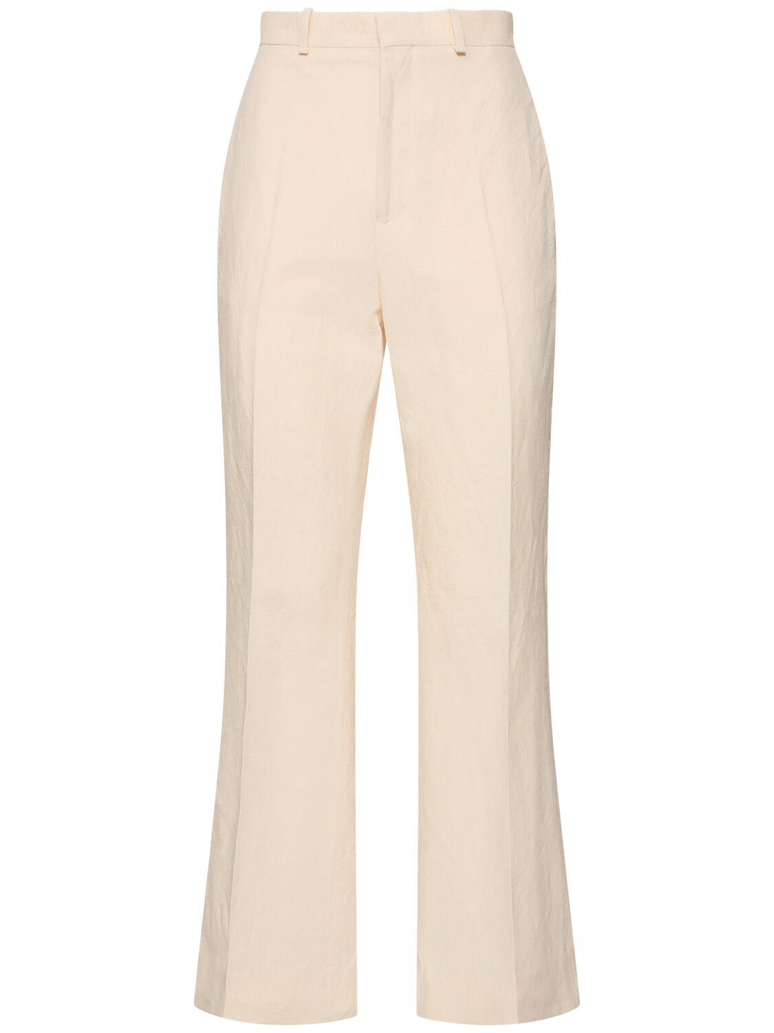 Bite Studios Credo Cotton & Linen Cropped Pants In Ecru