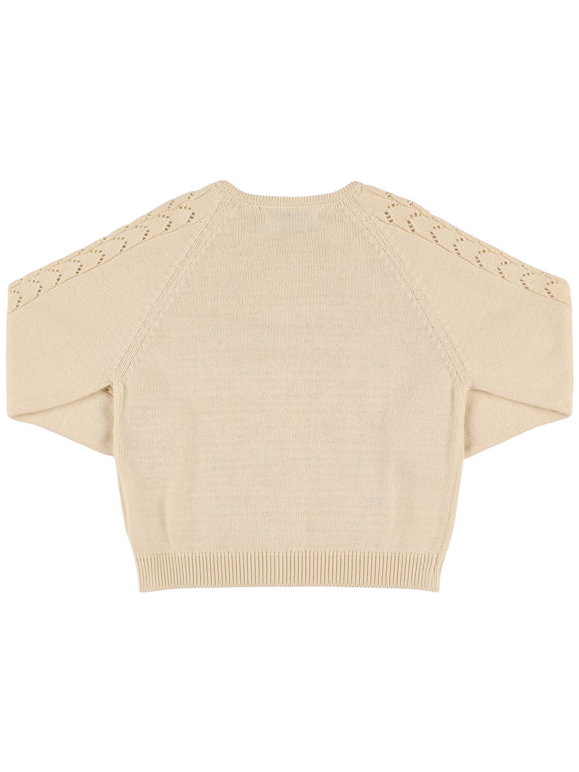 The New Society Organic Cotton Knit Cardigan In Beige