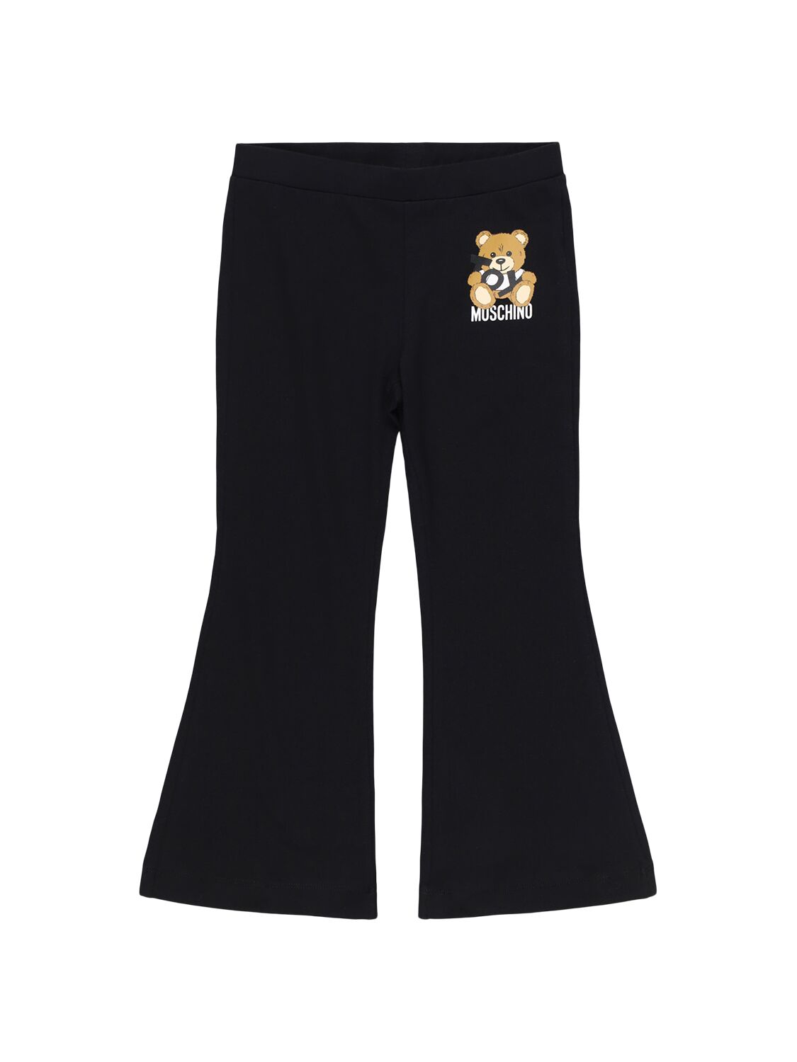 Moschino Flared Cotton Jersey Pants In Black
