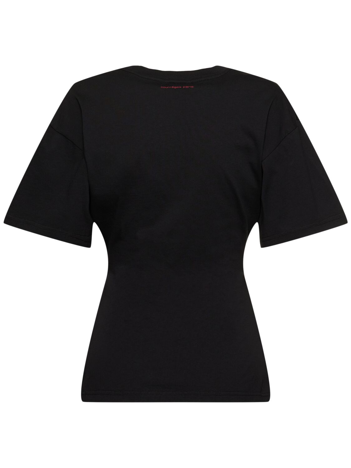 Shop Courrèges Logo Printed T-shirt In Black/red