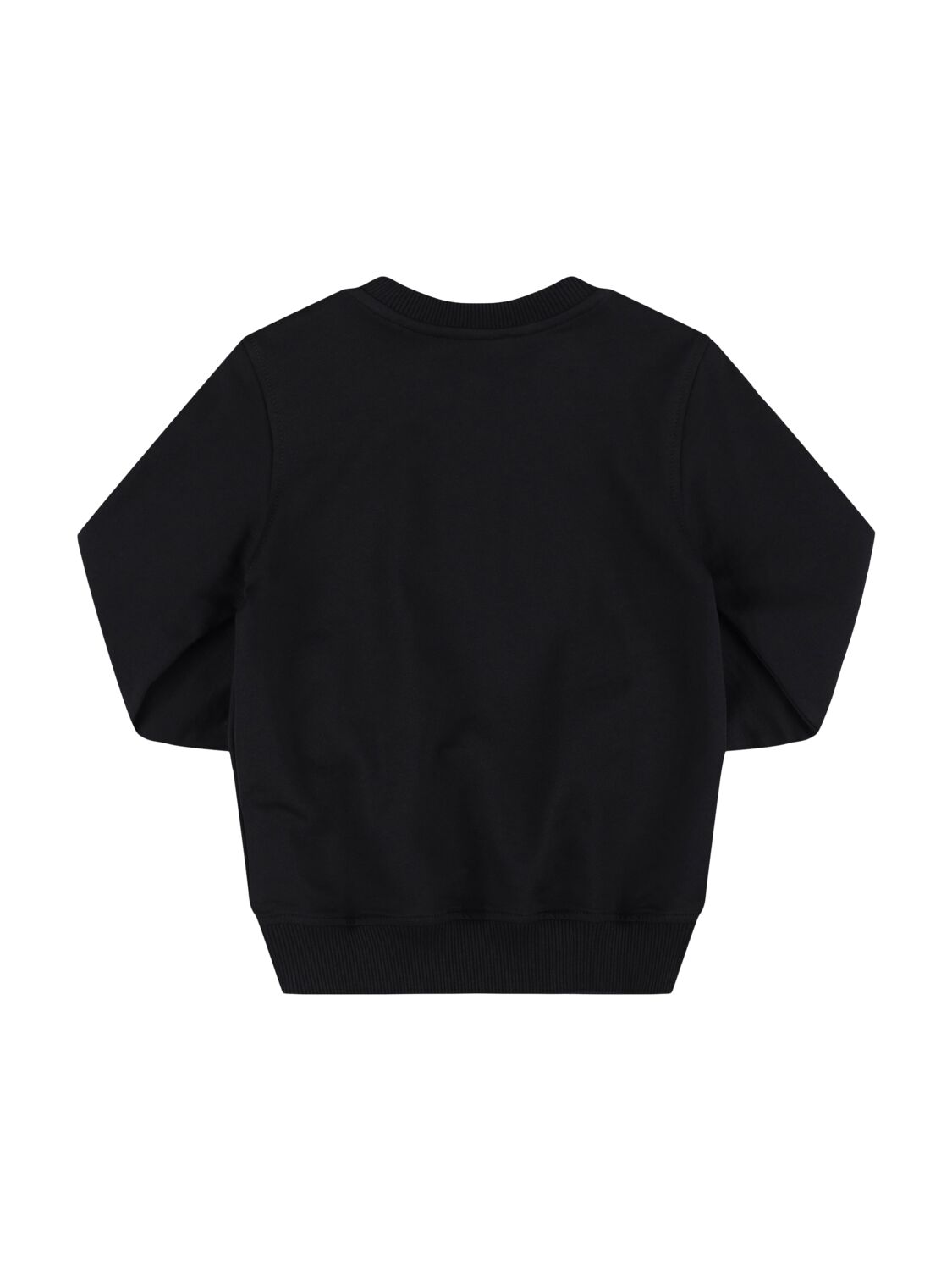 Shop Moschino Printed Cotton Crewneck Sweatshirt In Black