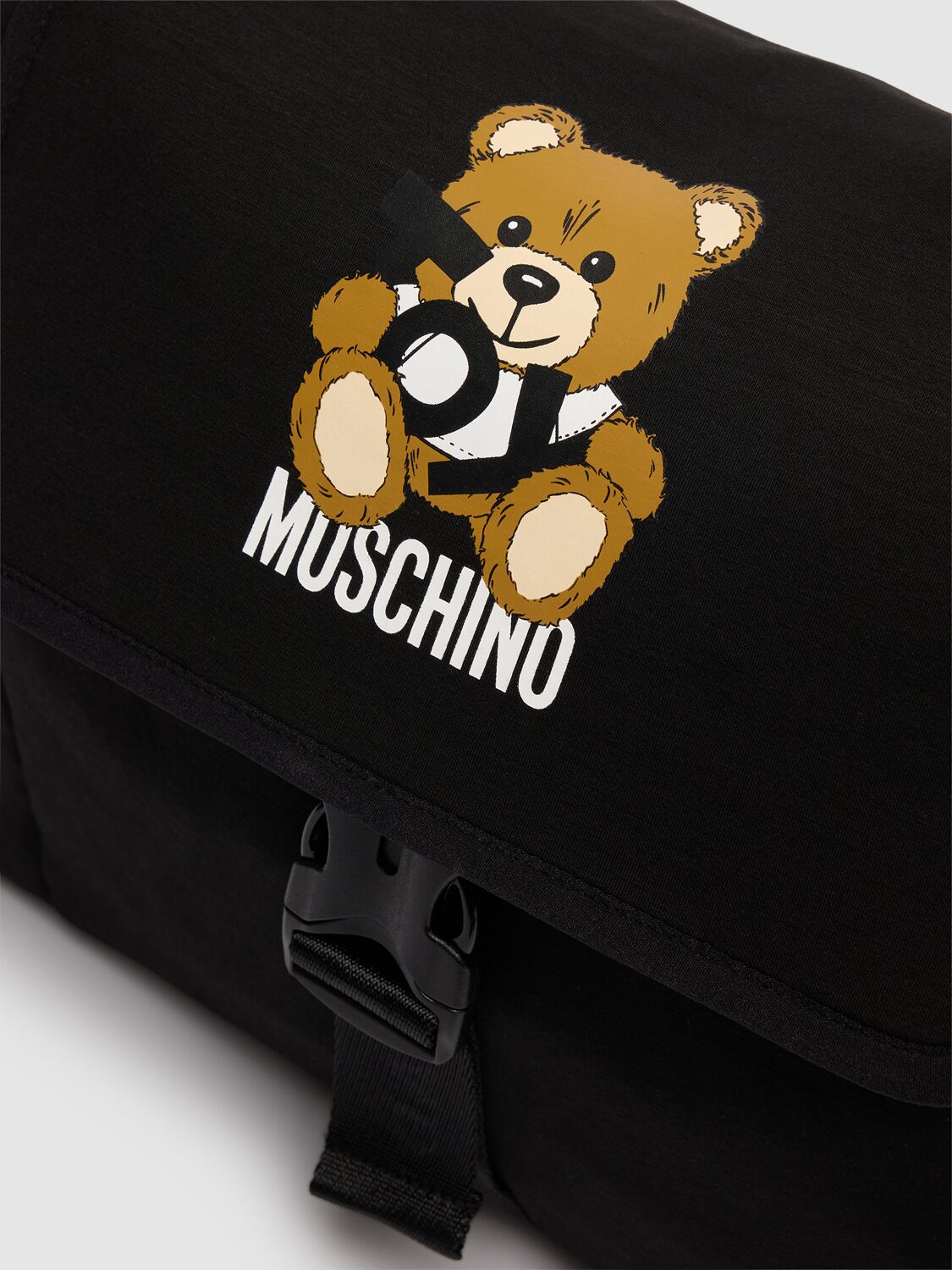 Moschino Cotton Blend Changing Bag & Mat In Black