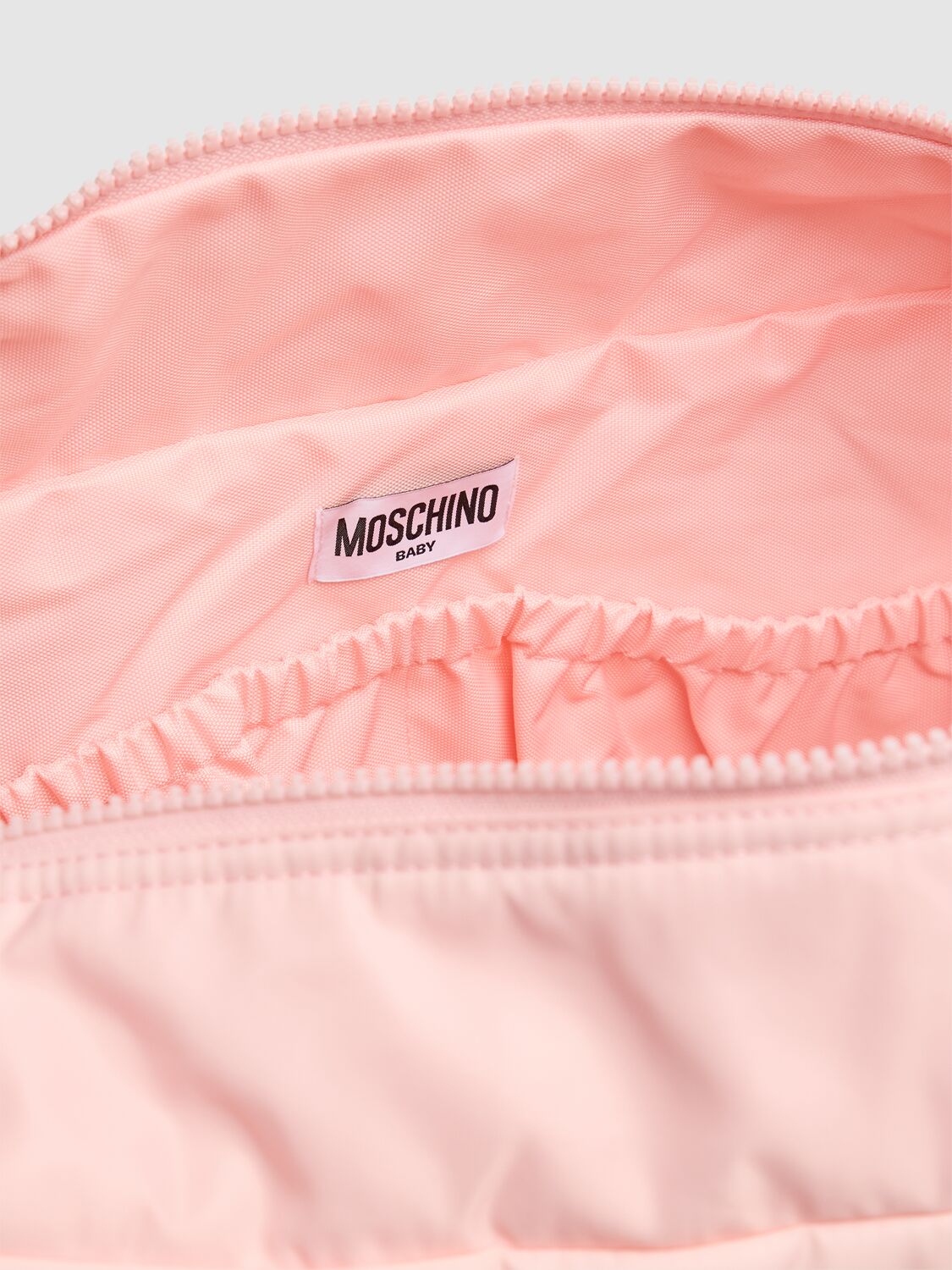 Moschino Cotton Jersey Changing Bag & Mat In Pink