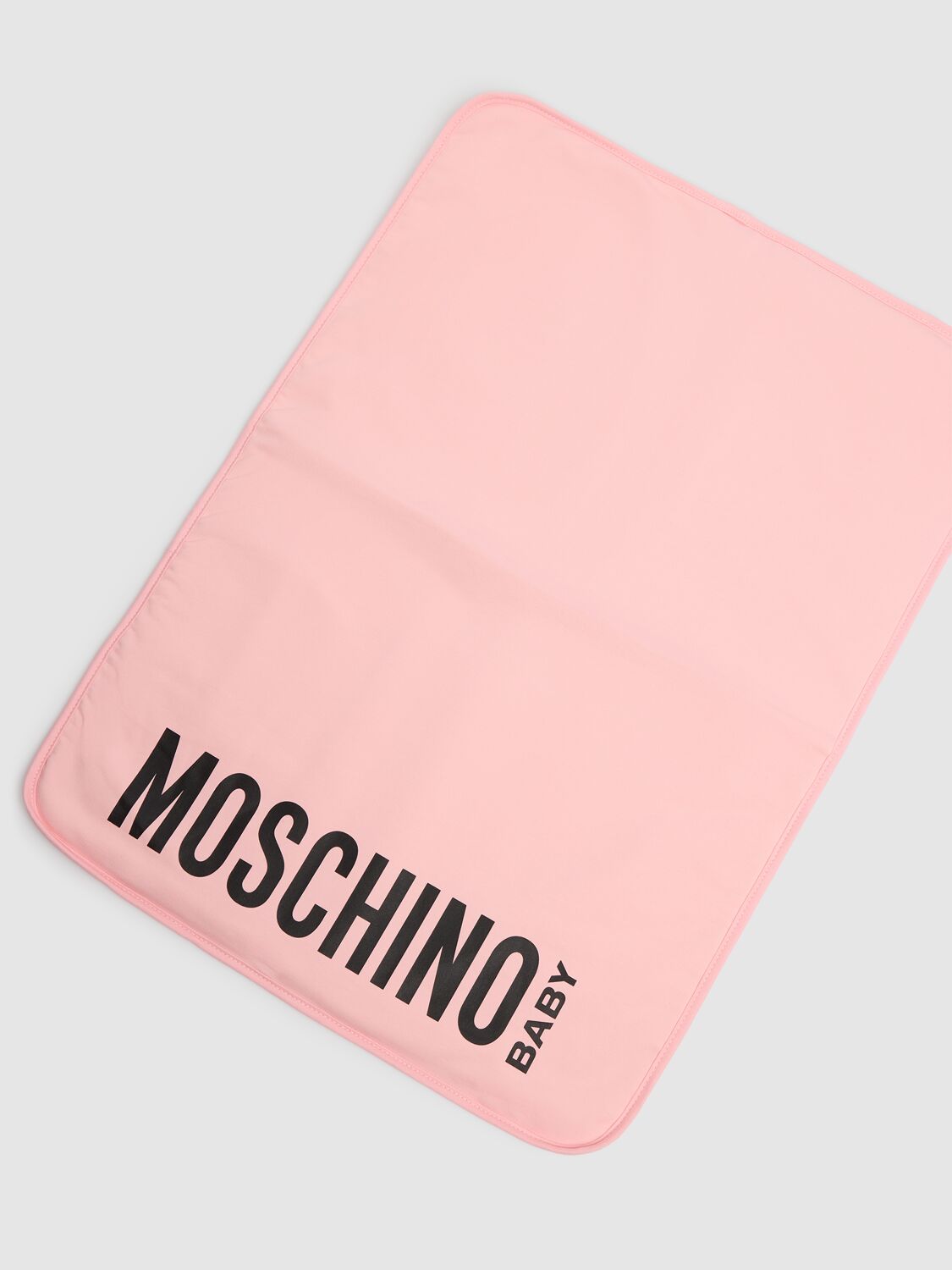 Moschino Cotton Jersey Changing Bag & Mat In Pink