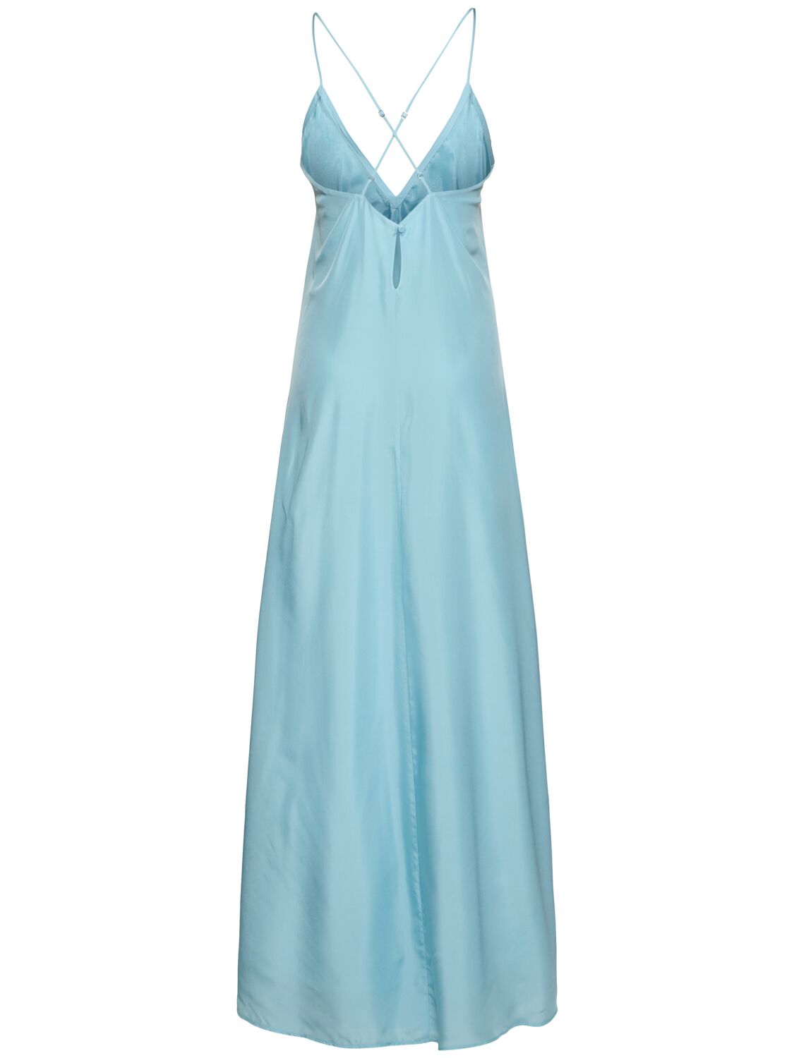 Shop Forte Forte Habotai Silk Slip Dress In Light Blue