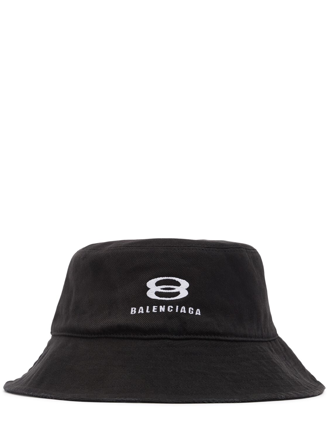 Balenciaga Cotton Drill Bucket Hat In Black